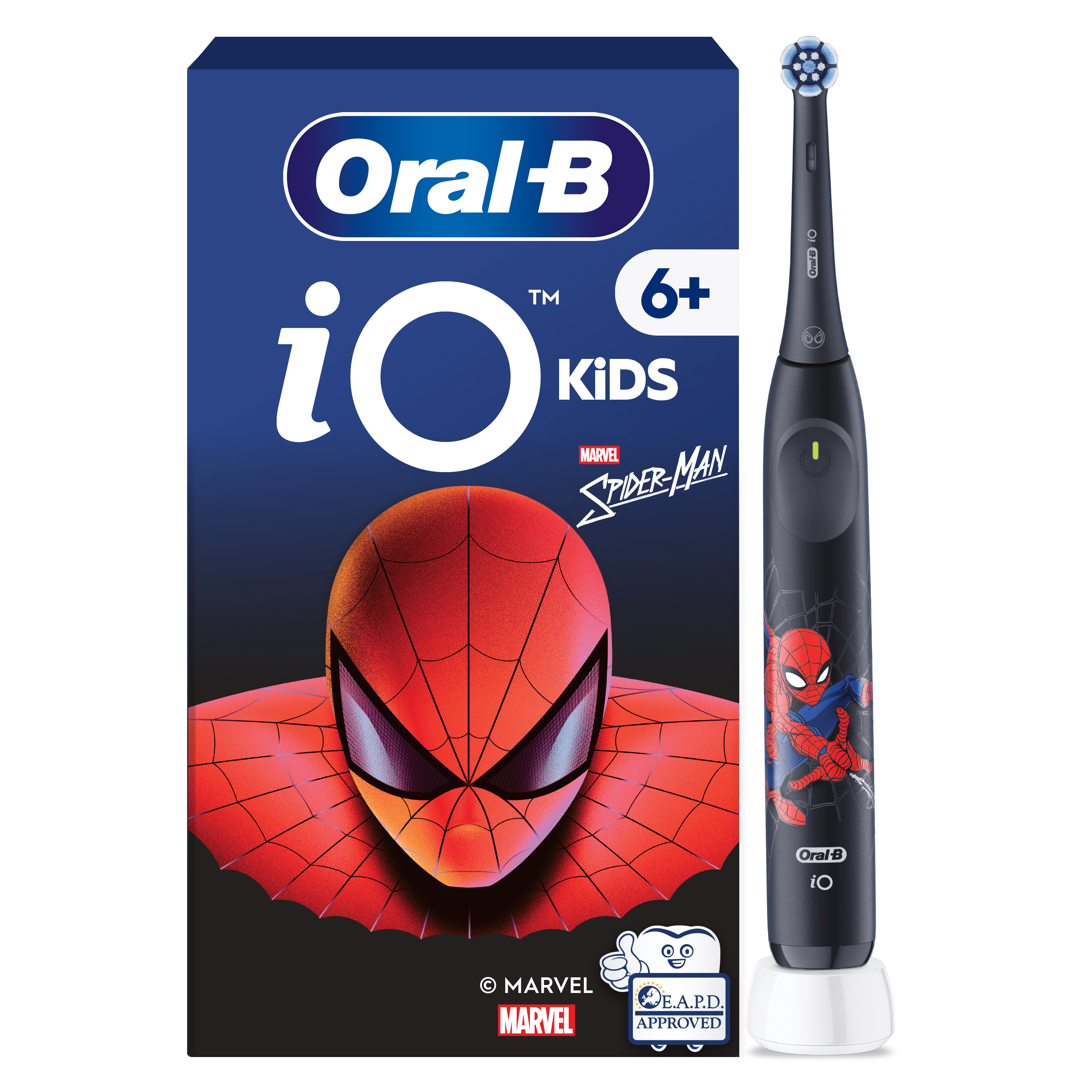 Oral-B iO Kids Marvel Spiderman Brosse À Dents Électrique, 1 Brossette, 1 Étui De Voyage