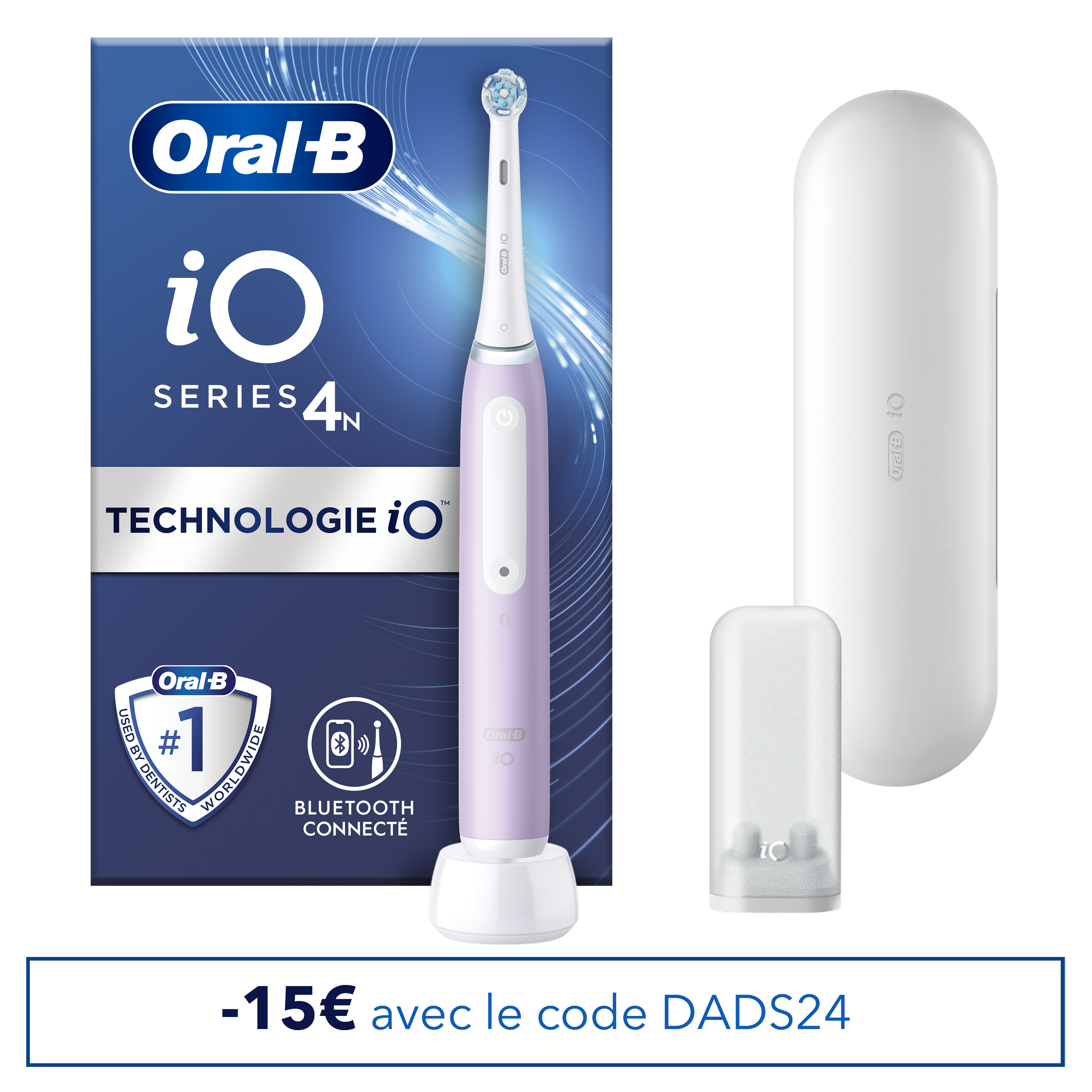 Oral-B iO 4 Lavande Brosse à dents électrique avec brossette