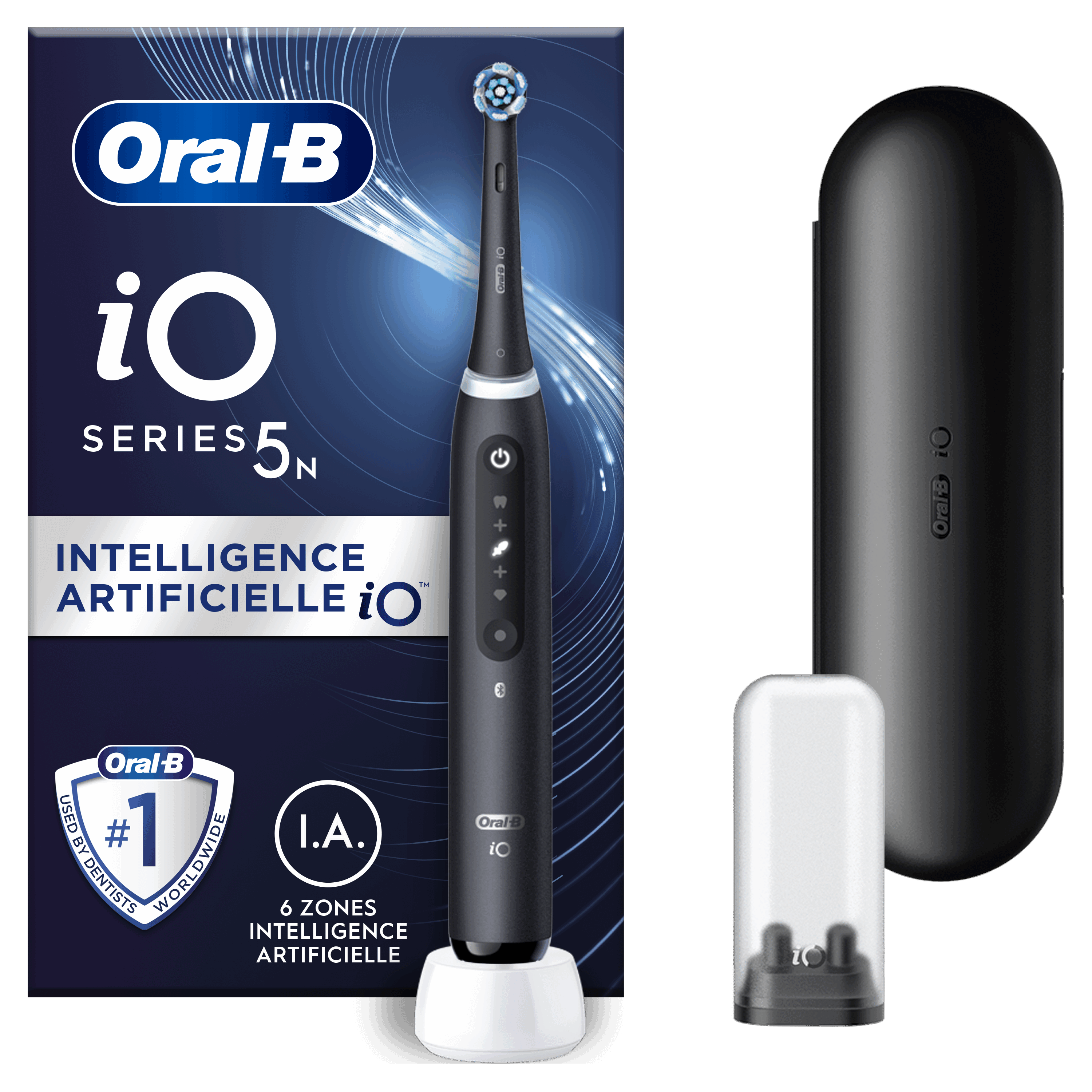 Oral-B iO 5 Noire Brosse à dents électrique avec brossette