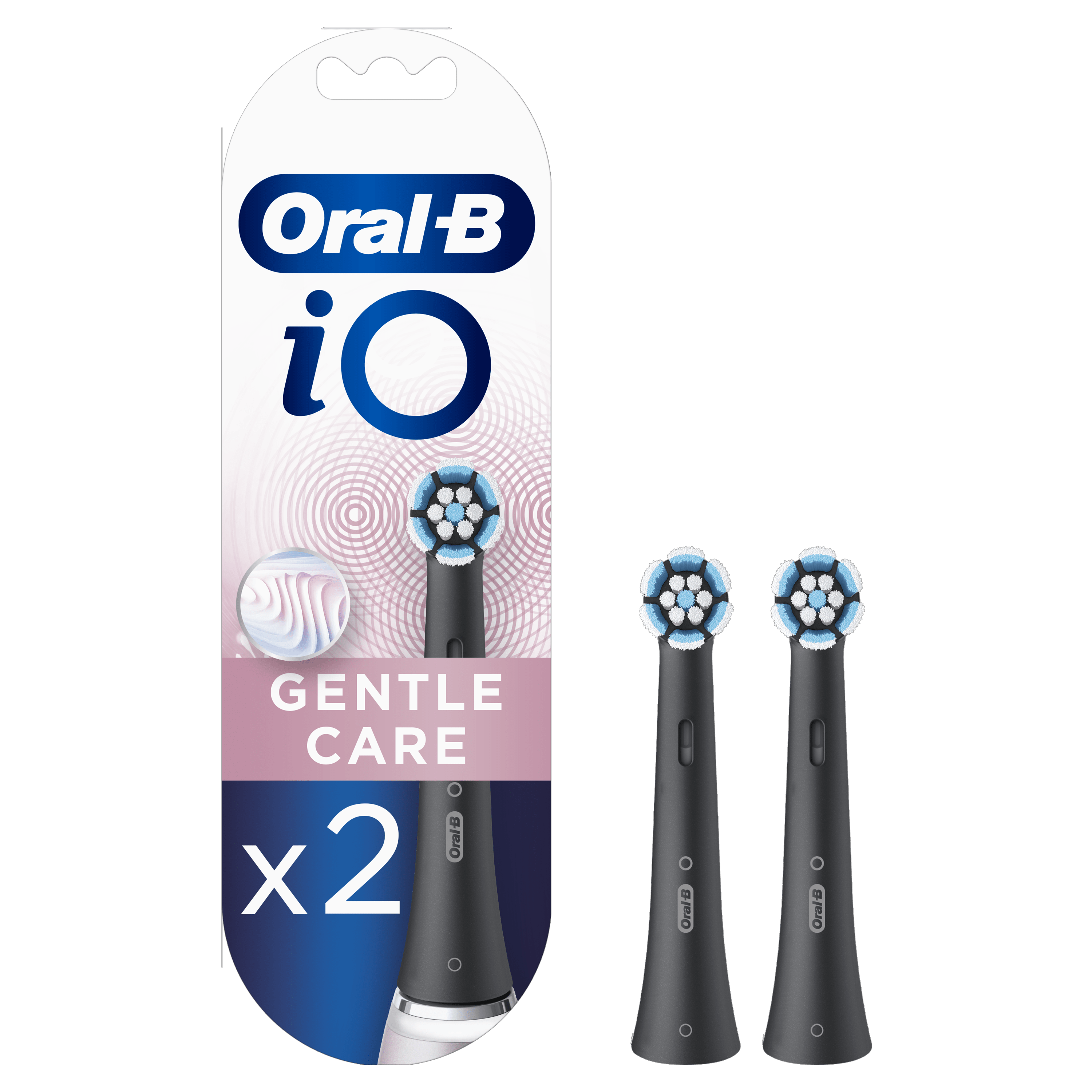 Oral-B iO Gentle Care Brossettes Noires, Lot De 2