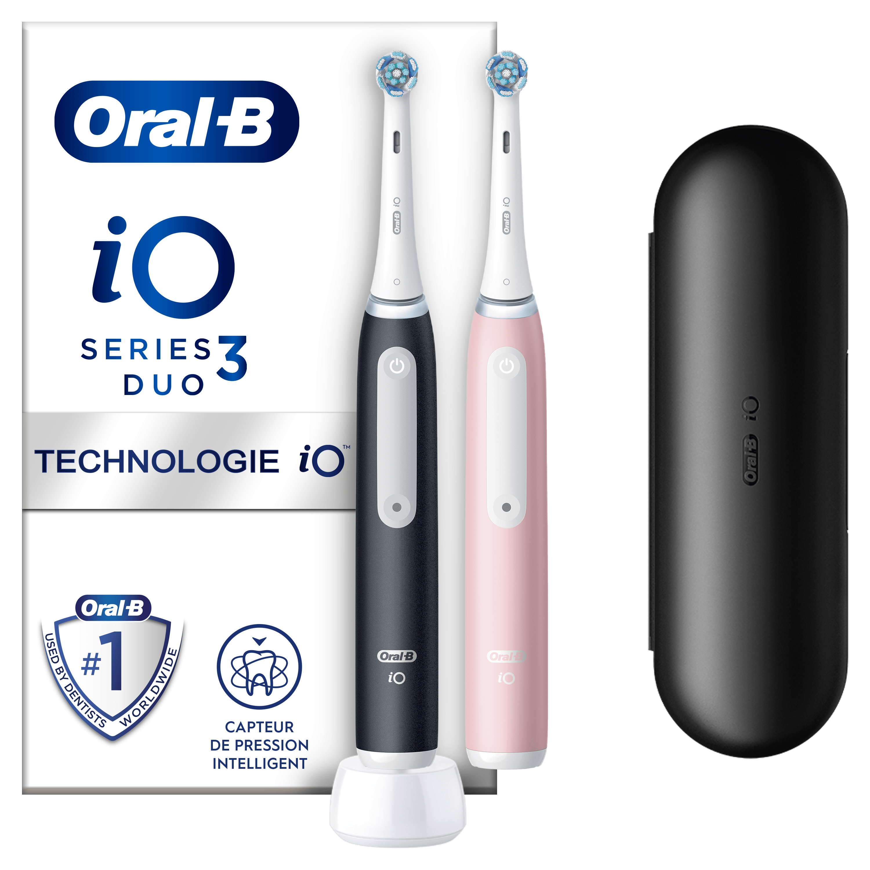 Oral-B iO 3 Pack 2 brosses à dents électriques avec brossettes