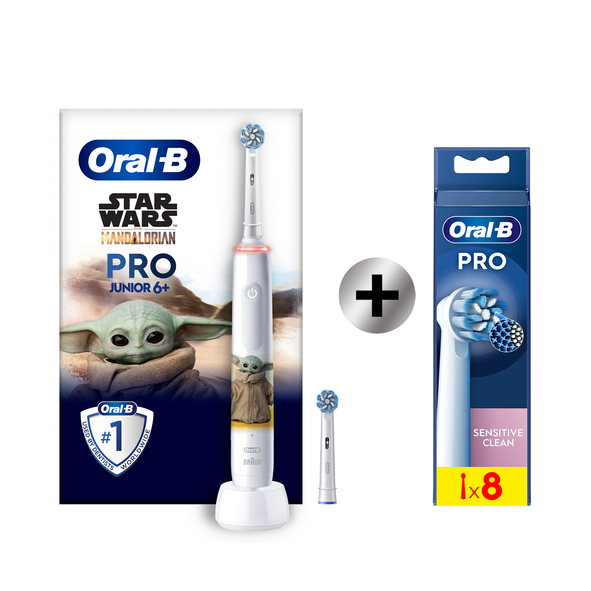 Oral-B Pro3 Junior Brosse à dents électrique avec 2 brossettes + 8 brossettes