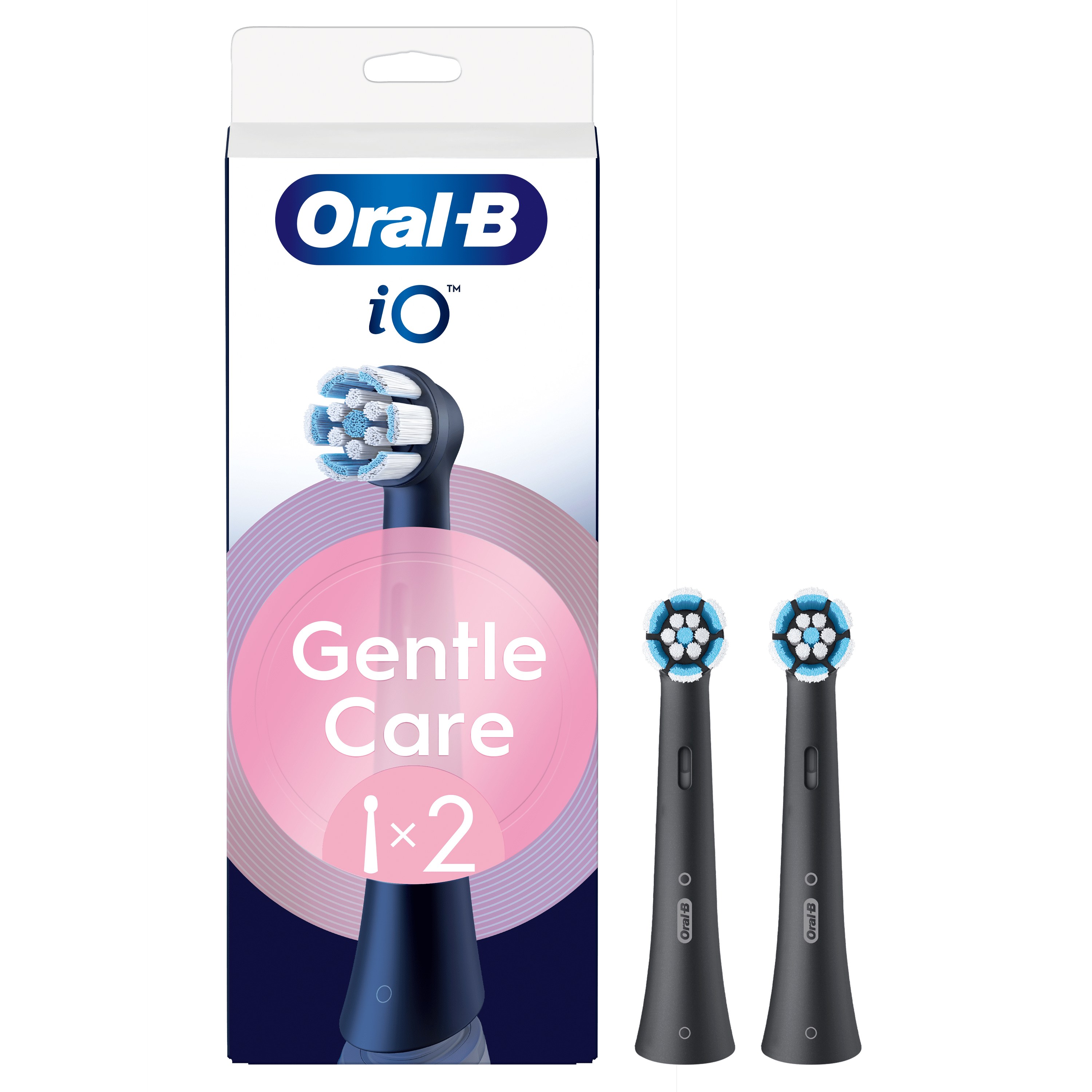 Oral-B iO - 2 brossettes Gentle Care Noires: retailer-supplied image