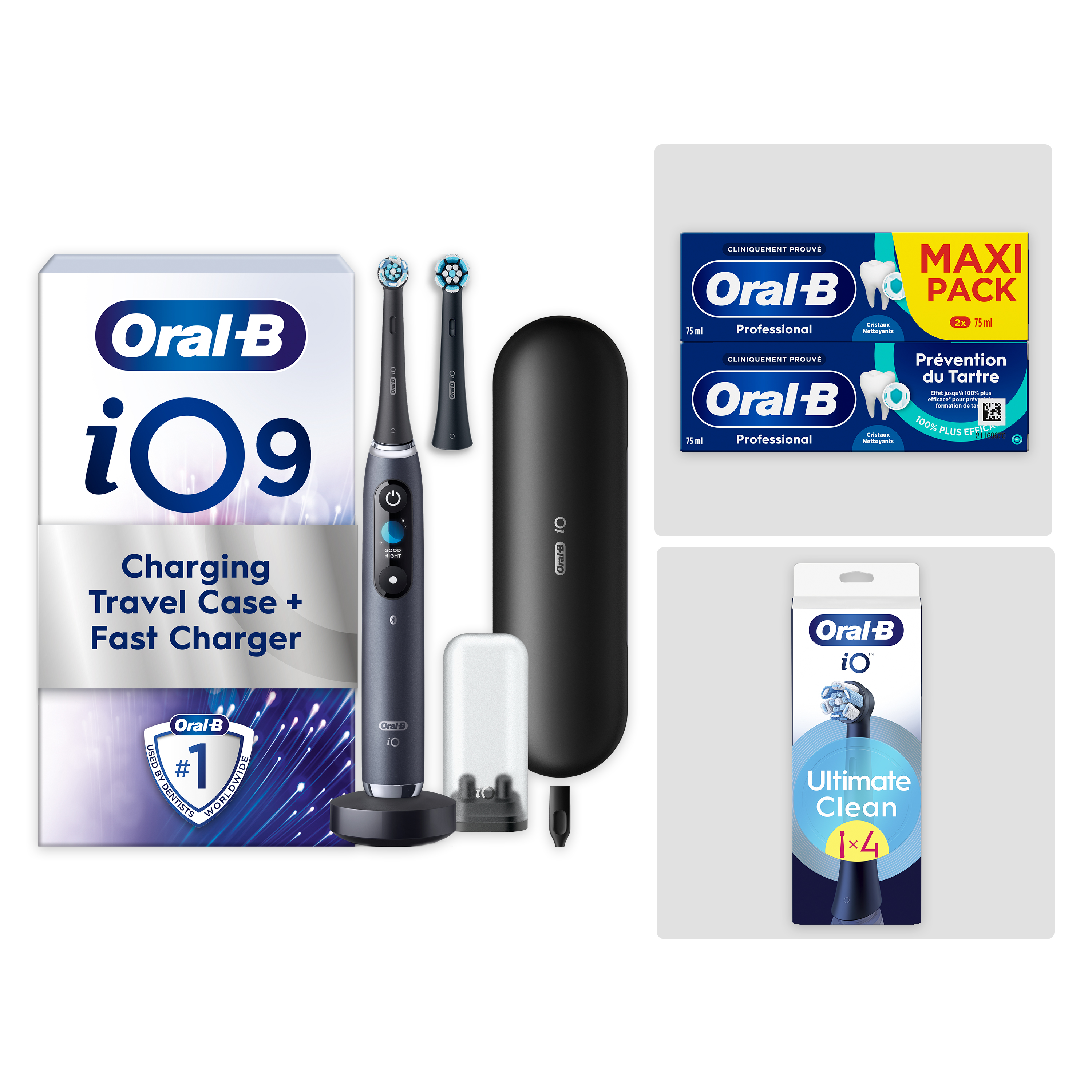 Oral-B iO9 Noire Pack Nettoyage Intense