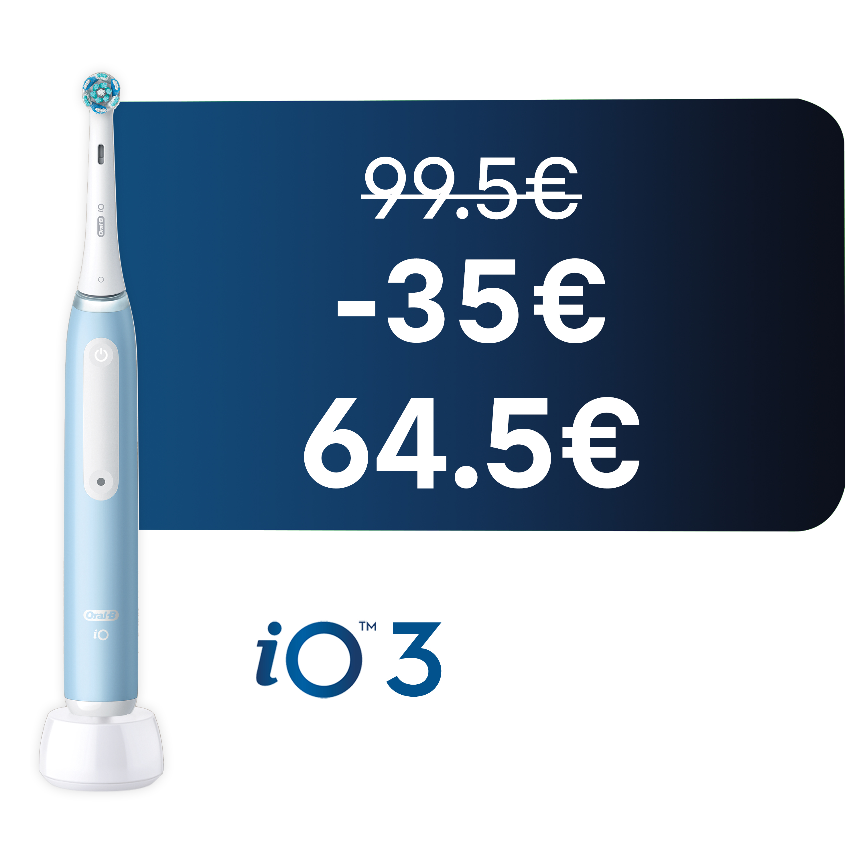 Brosse à dents électrique Oral-B iO 3, Bleue, 3 brossettes