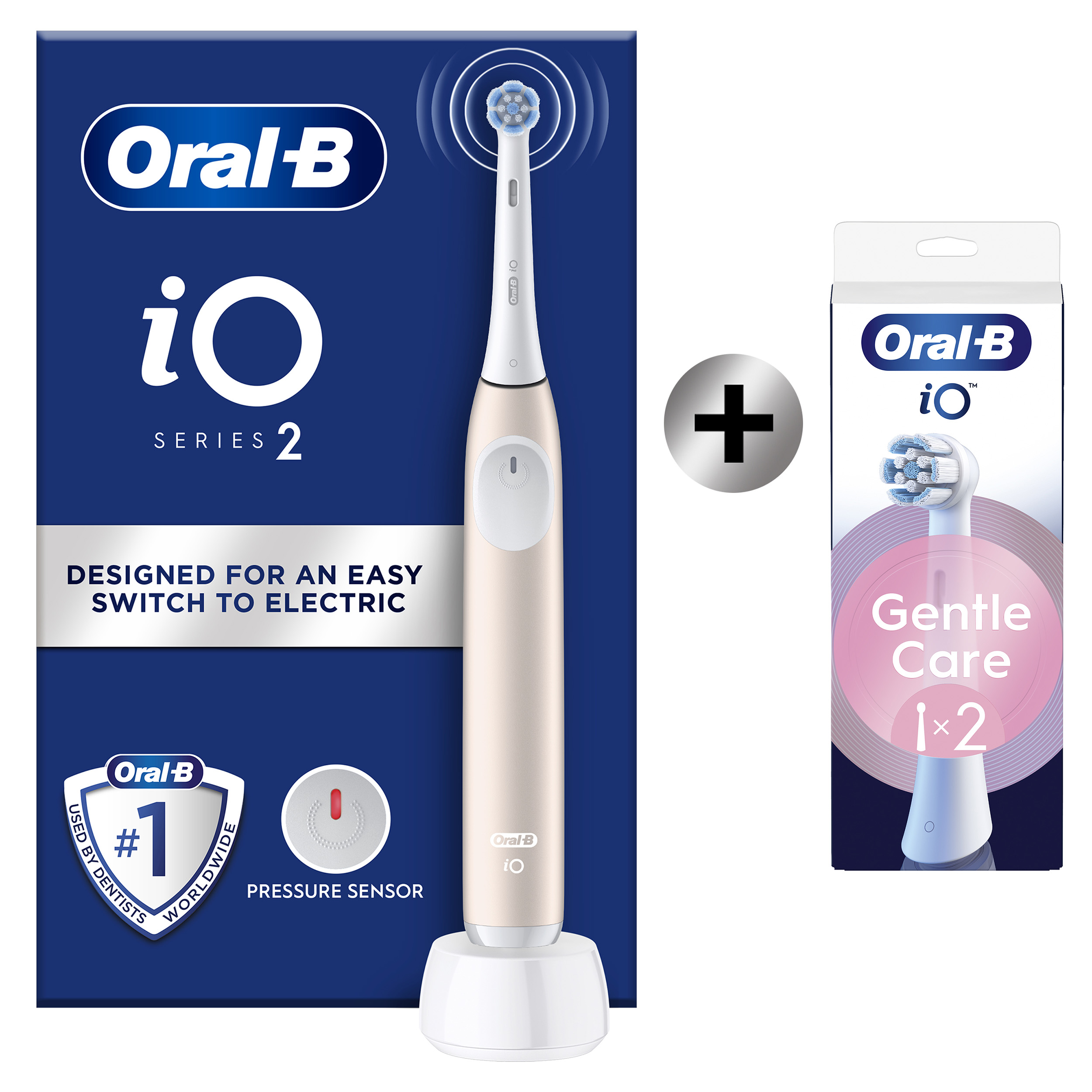 Oral-B iO2 Brosse À Dents Électrique Rose Clair, 1 Brossette
