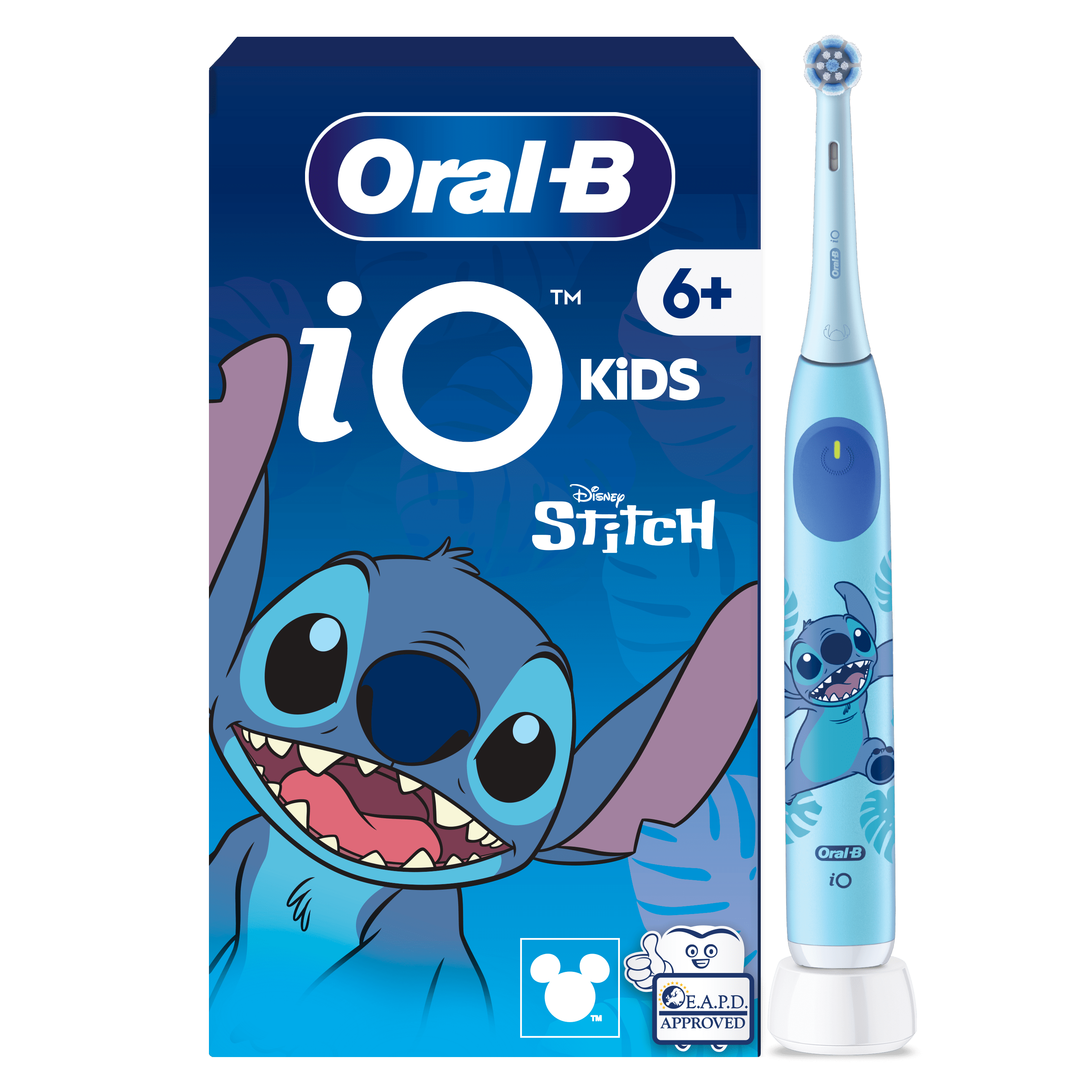Oral-B iO Kids Disney Stitch Brosse À Dents Électrique, 1 Brossette, 1 Étui De Voyage