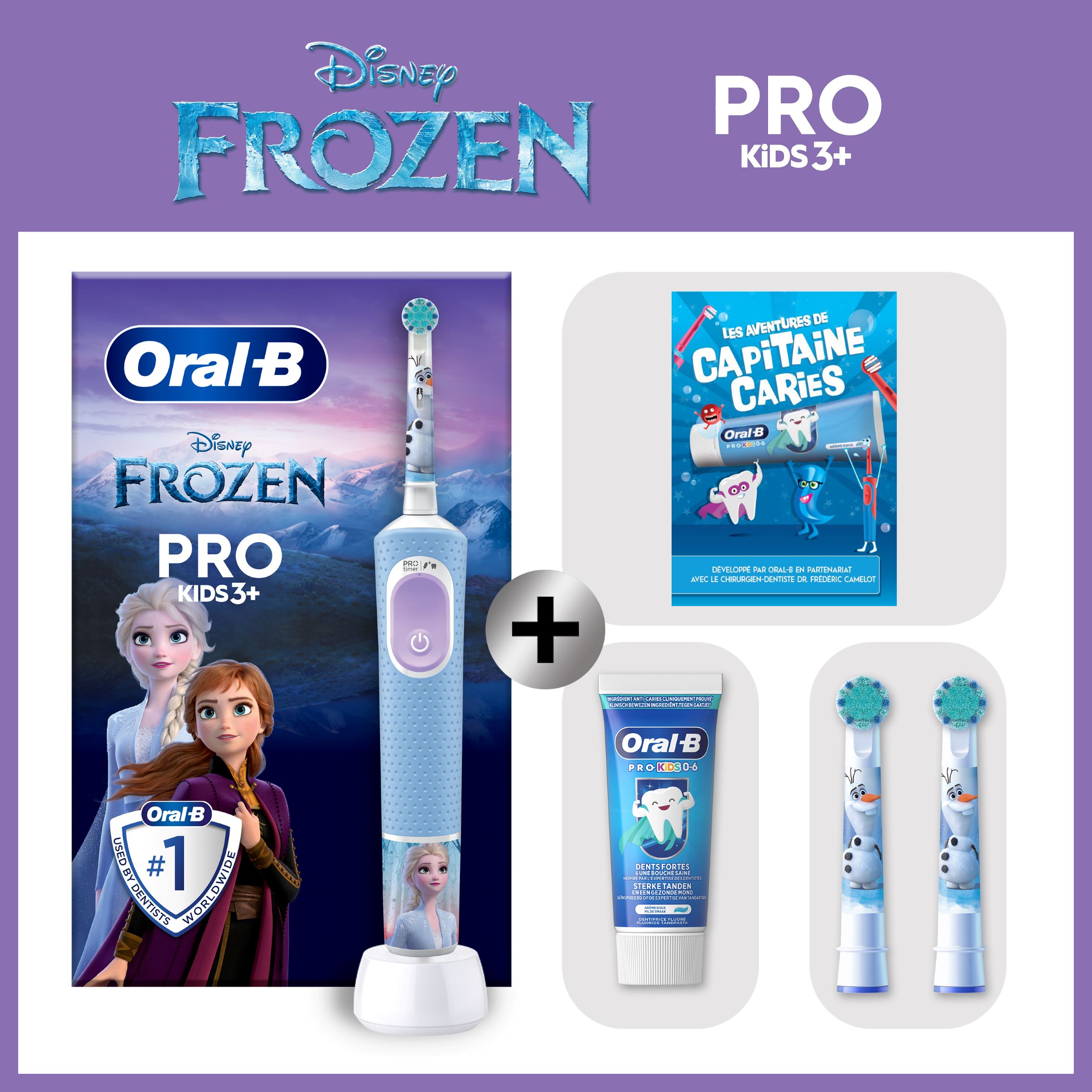 Oral-B kit de soins dentaires pour enfants - Reine des Neiges - 3 à 6 ans