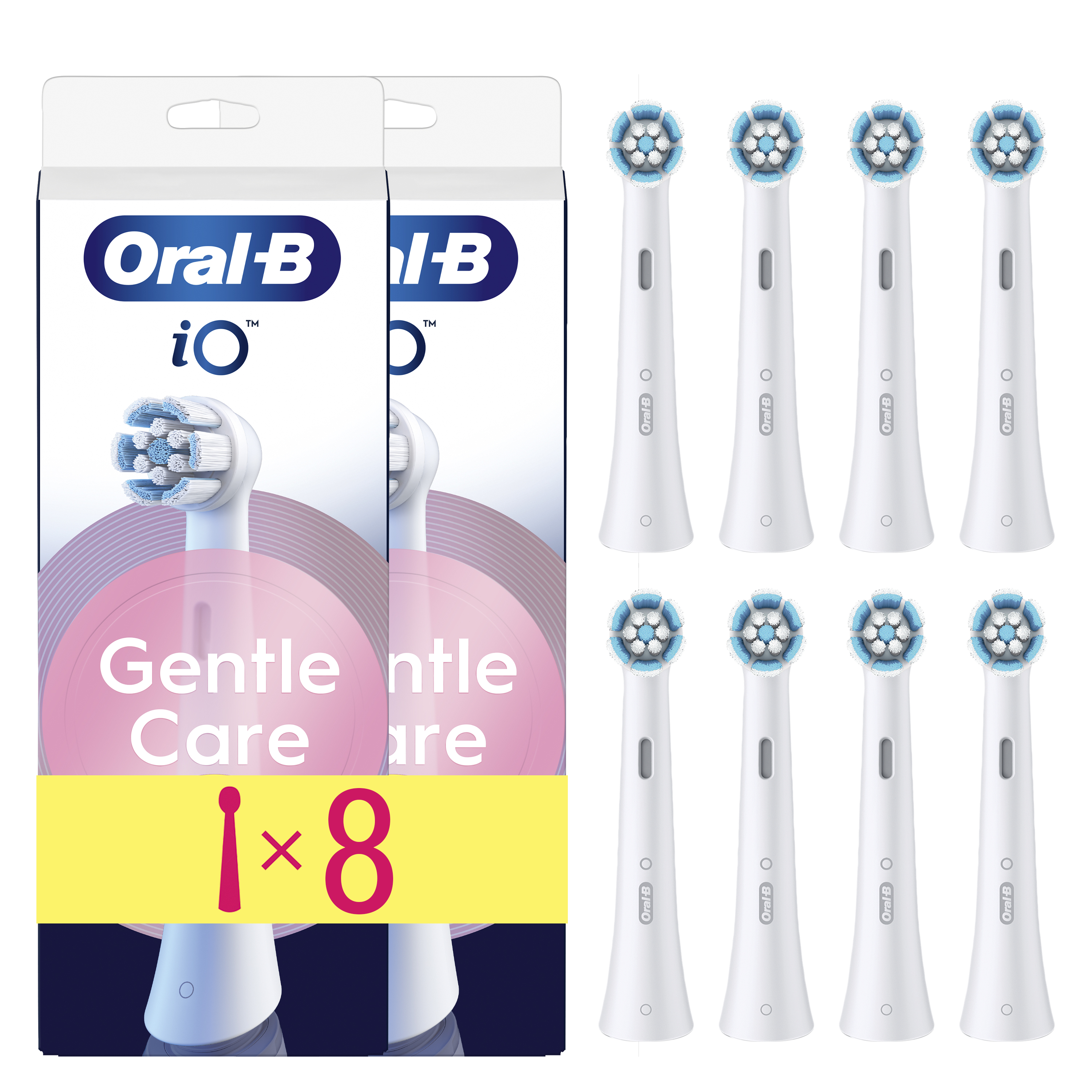 Oral-B iO - 8 brossettes Gentle Care Blanches - 24 mois