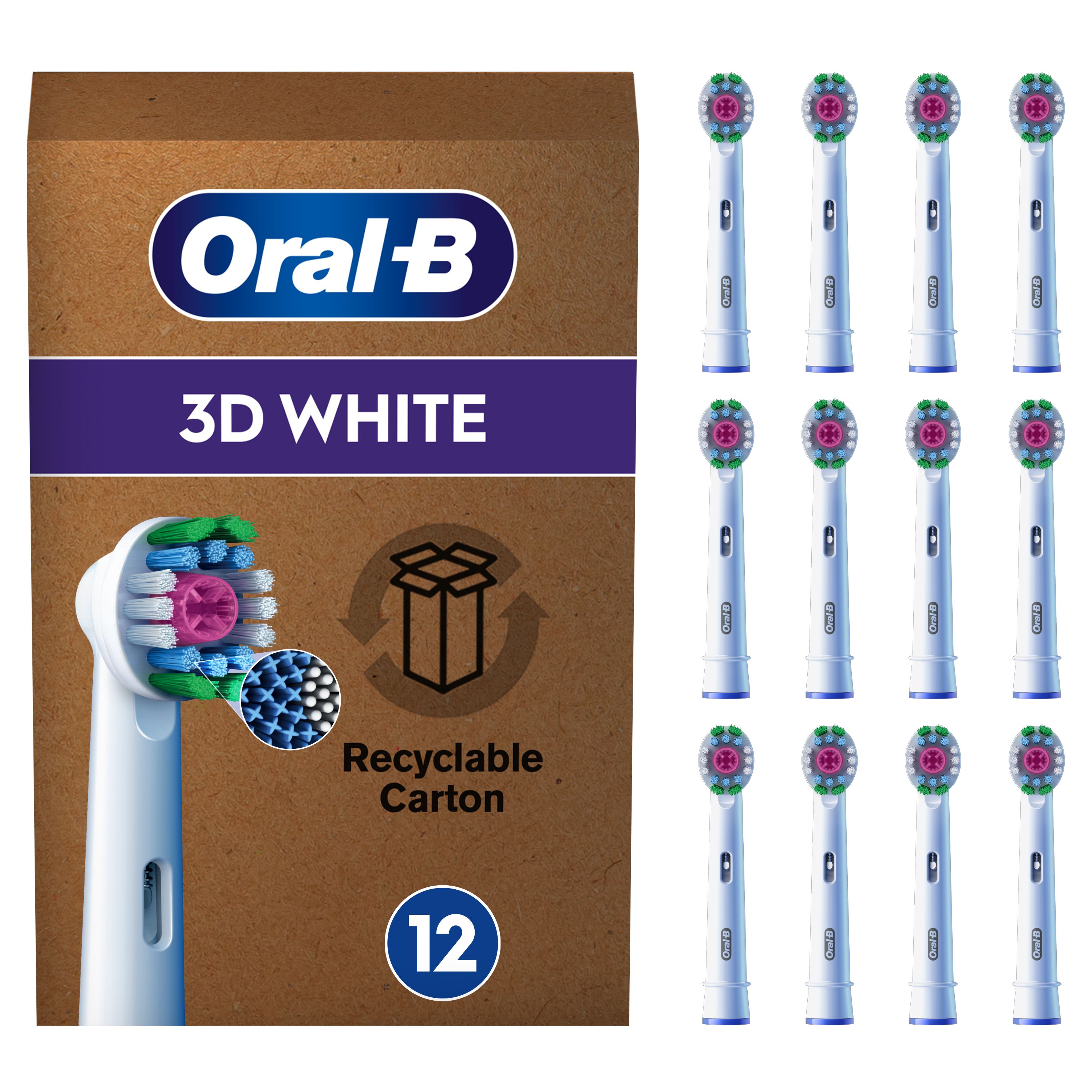 Oral-B Pro - 12 brossettes 3D White - 36 mois