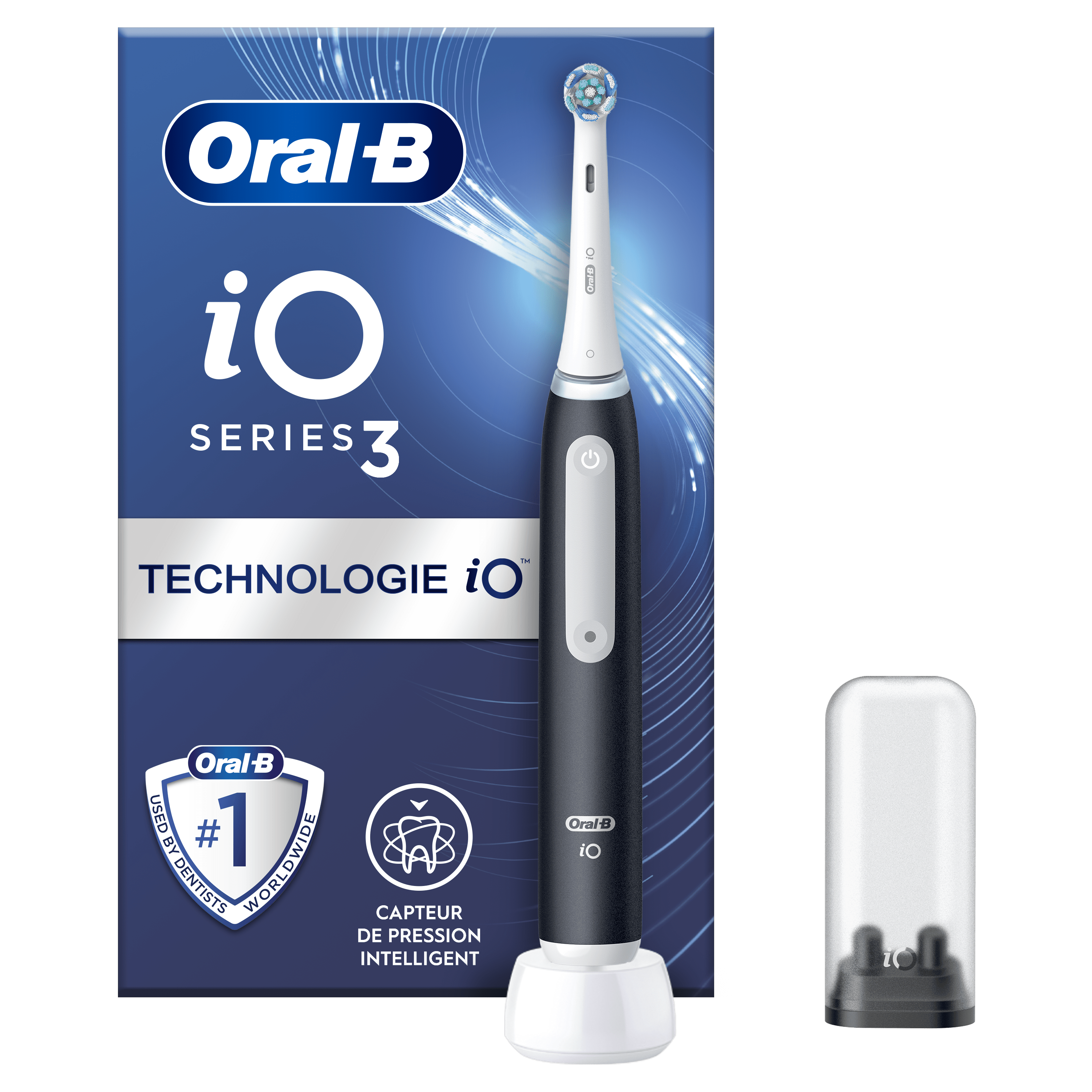 Oral-B iO 3 Noire Brosse à dents électrique avec brossette