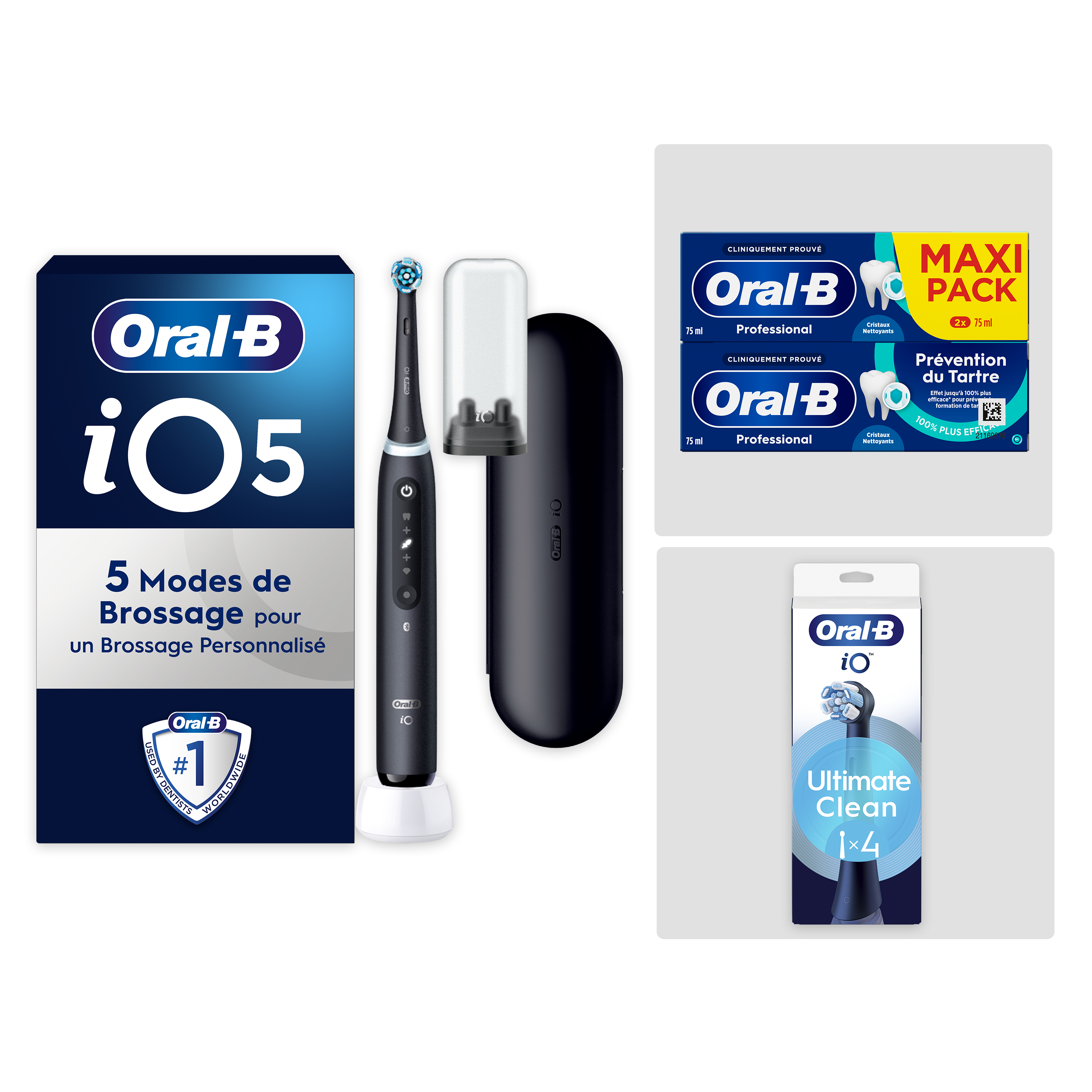 Oral-B iO5 Noire Pack Nettoyage Intense