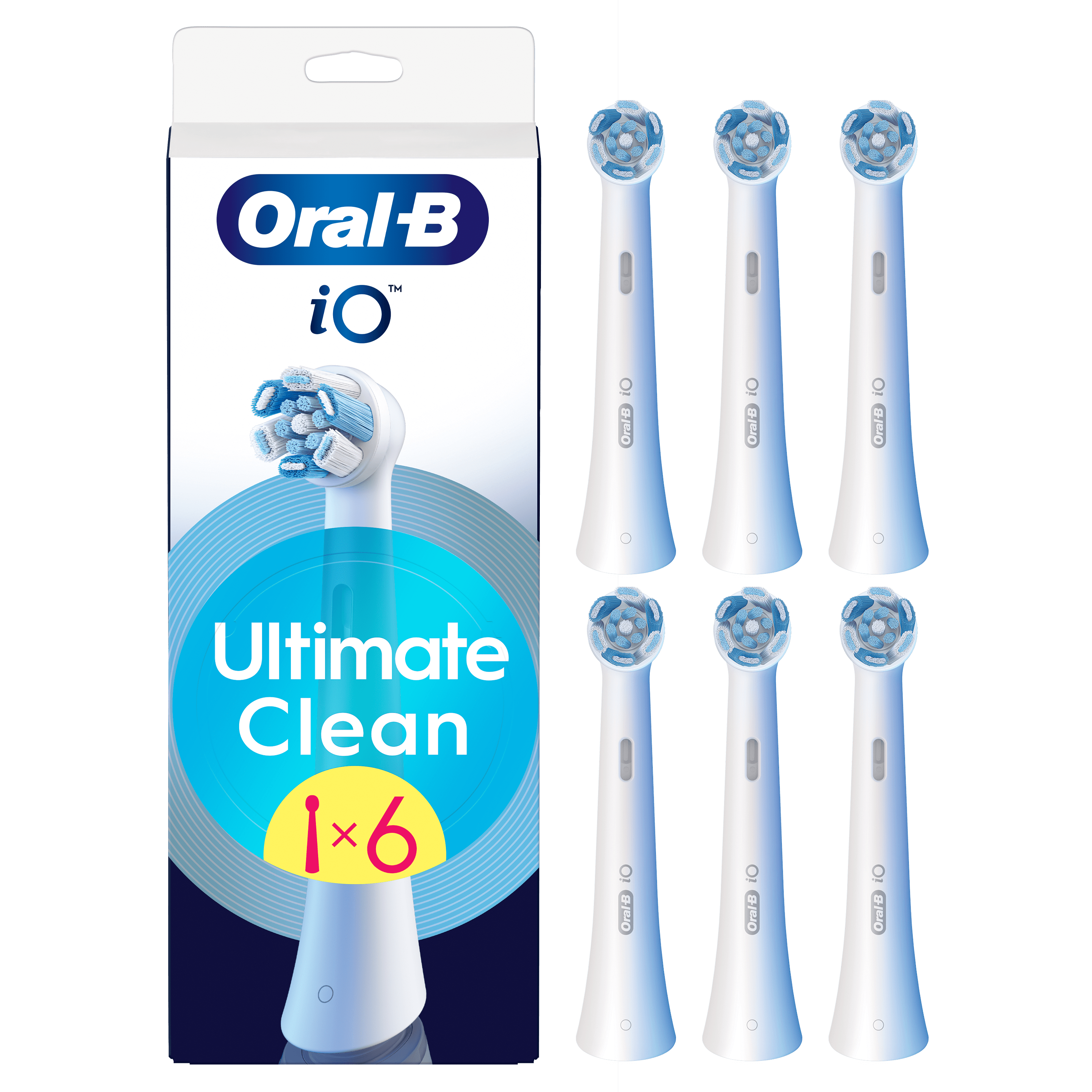 Oral-B Pack de 6 brossettes iO Ultimate Clean Blanches (18 mois): retailer-supplied image
