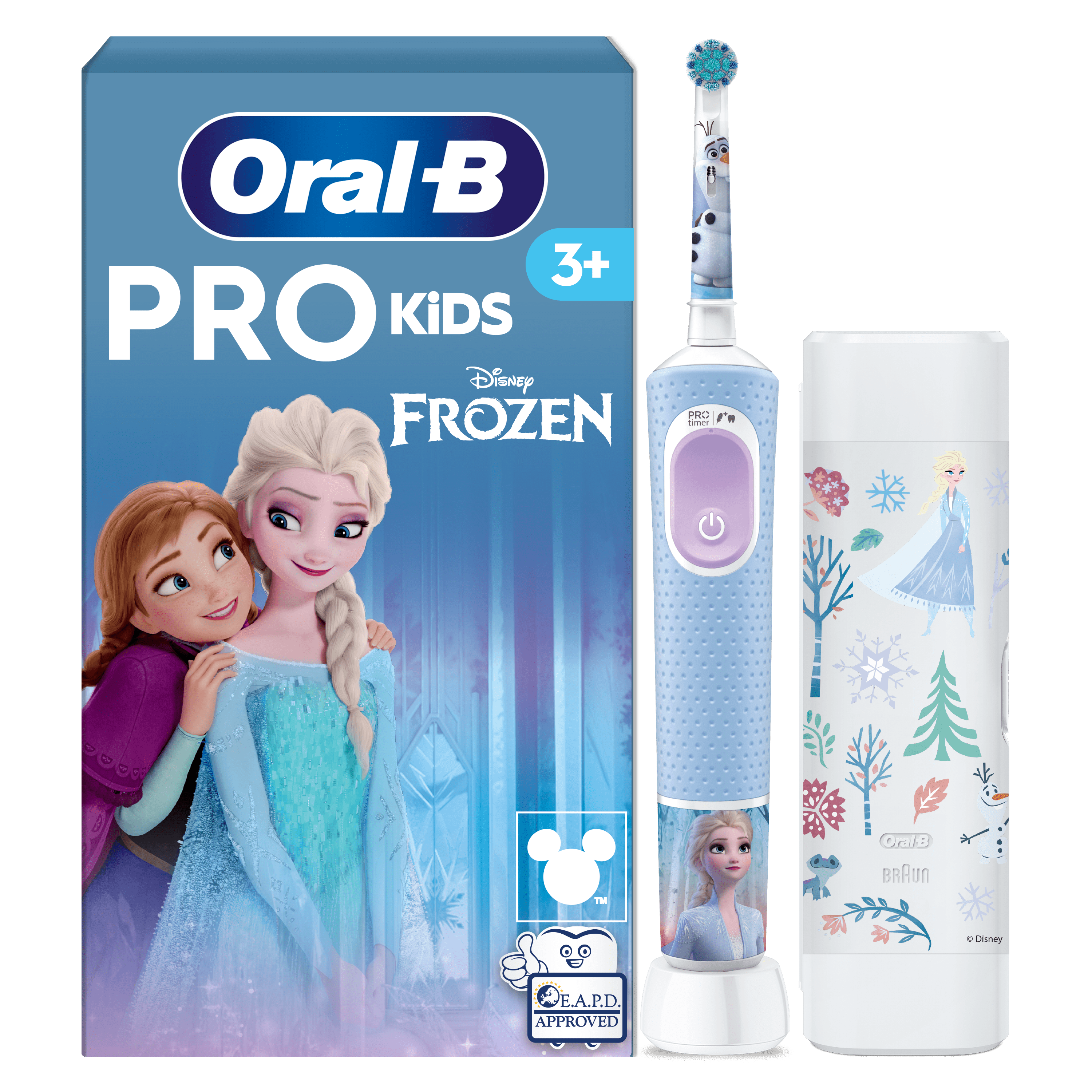Oral-B Pro Kids Brosse À Dents Électrique, 1 Manche La Reine Des Neiges, 1 Brossette, 1 Étui De Voyage