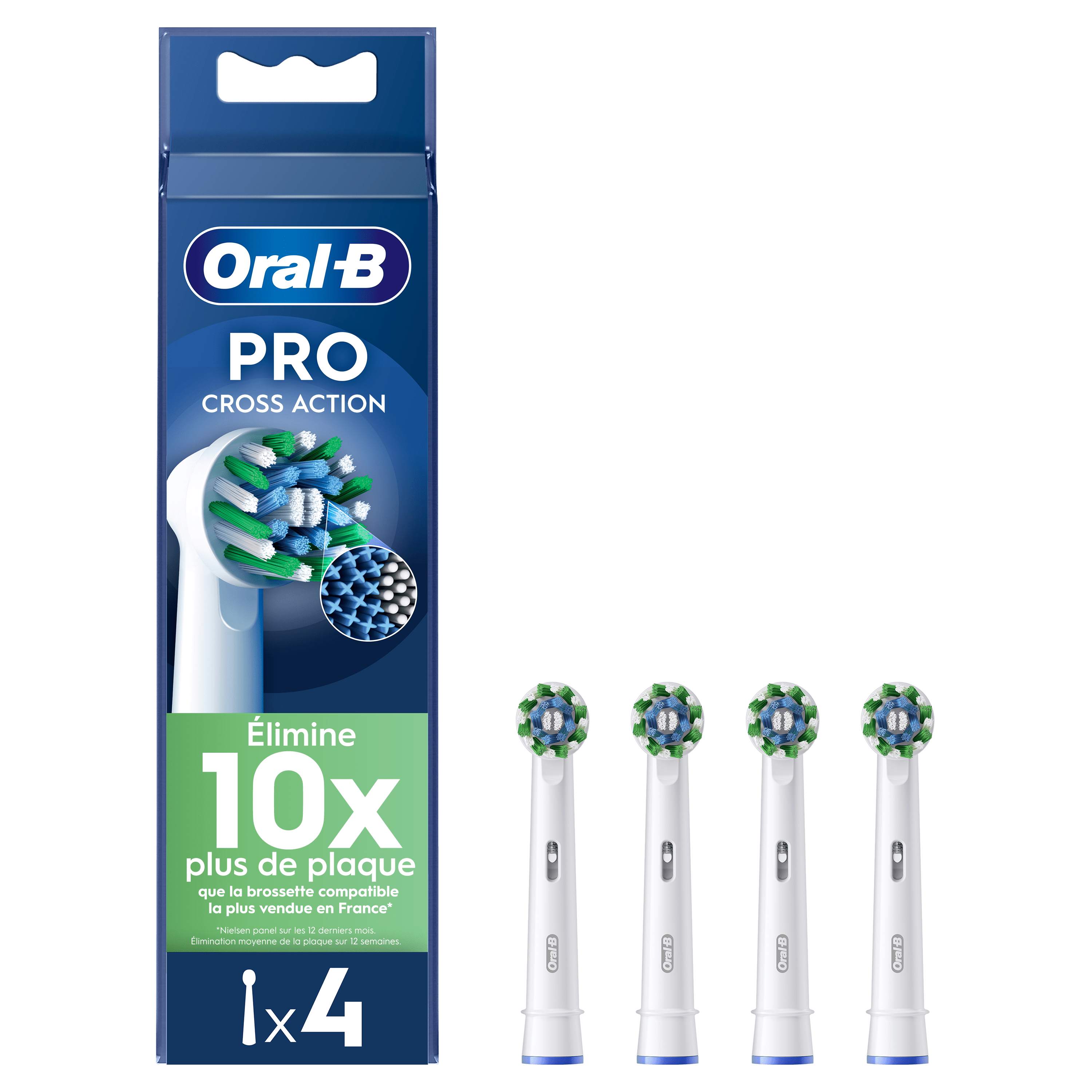 Oral-B Pack de 4 brossettes Pro Cross Action Blanches (12 mois): retailer-supplied image