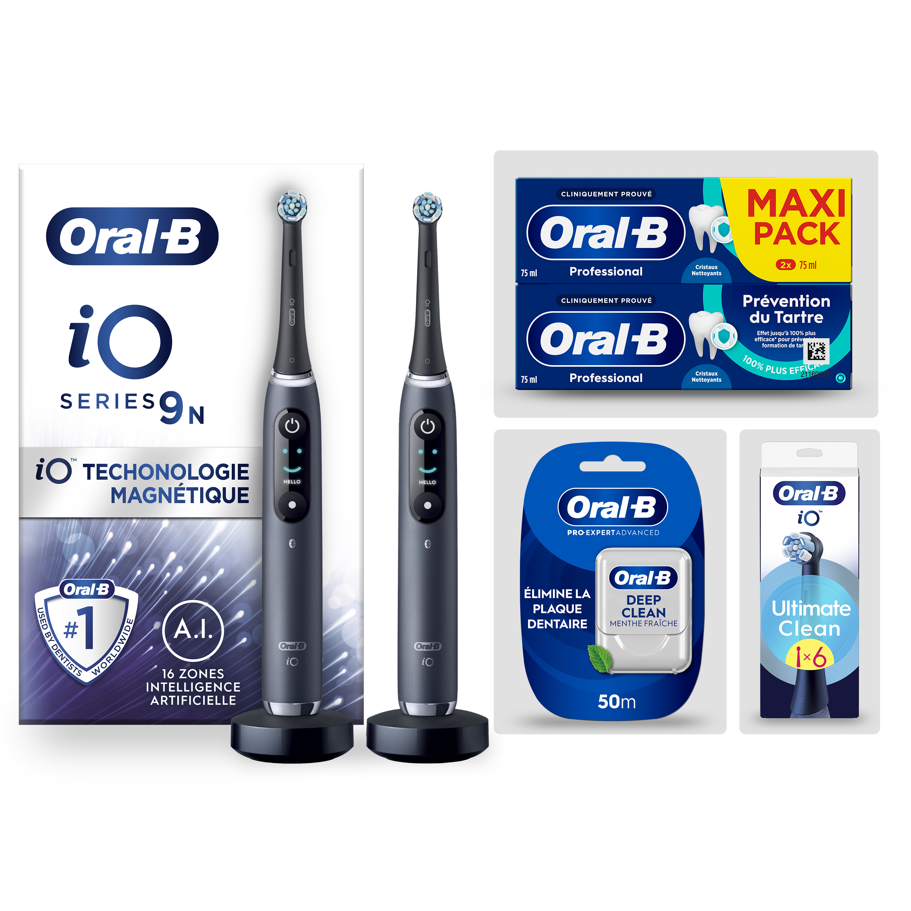 Oral-B iO9 Noire Pack Routine Complète