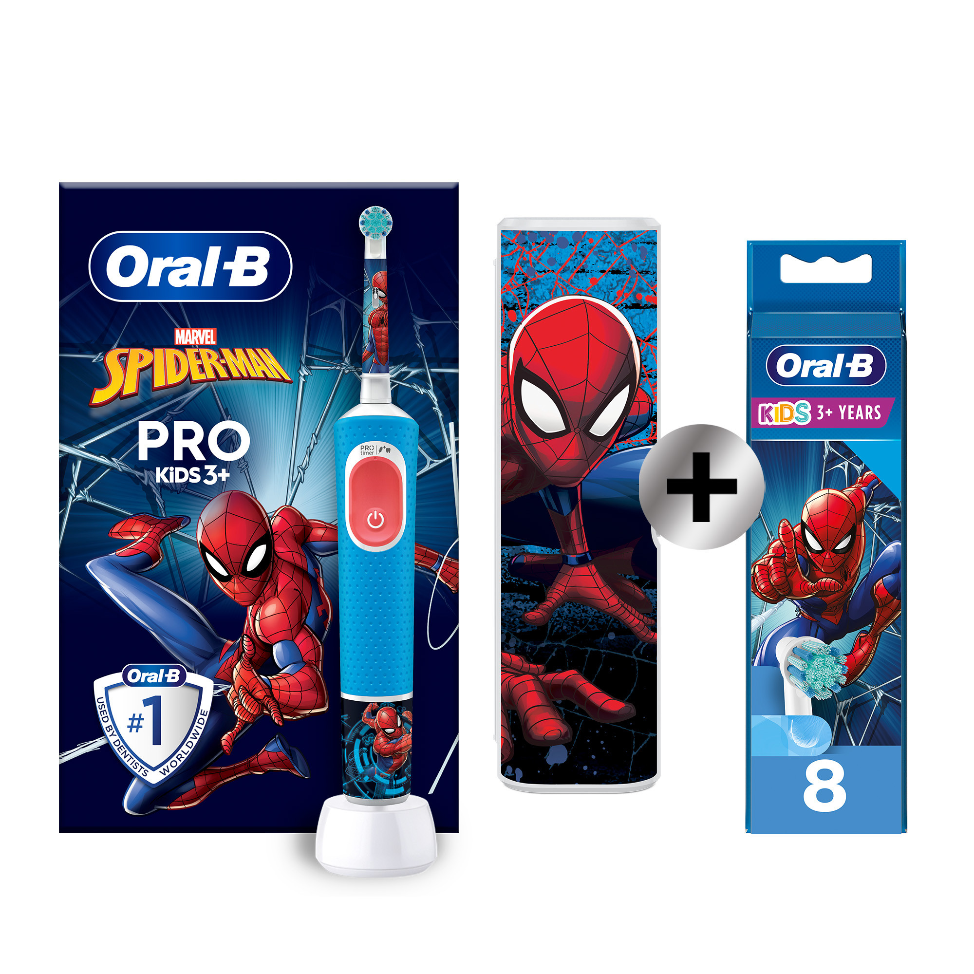 Oral-B Vitality Spiderman Kids Brosse à dents électrique + 8 brossettes