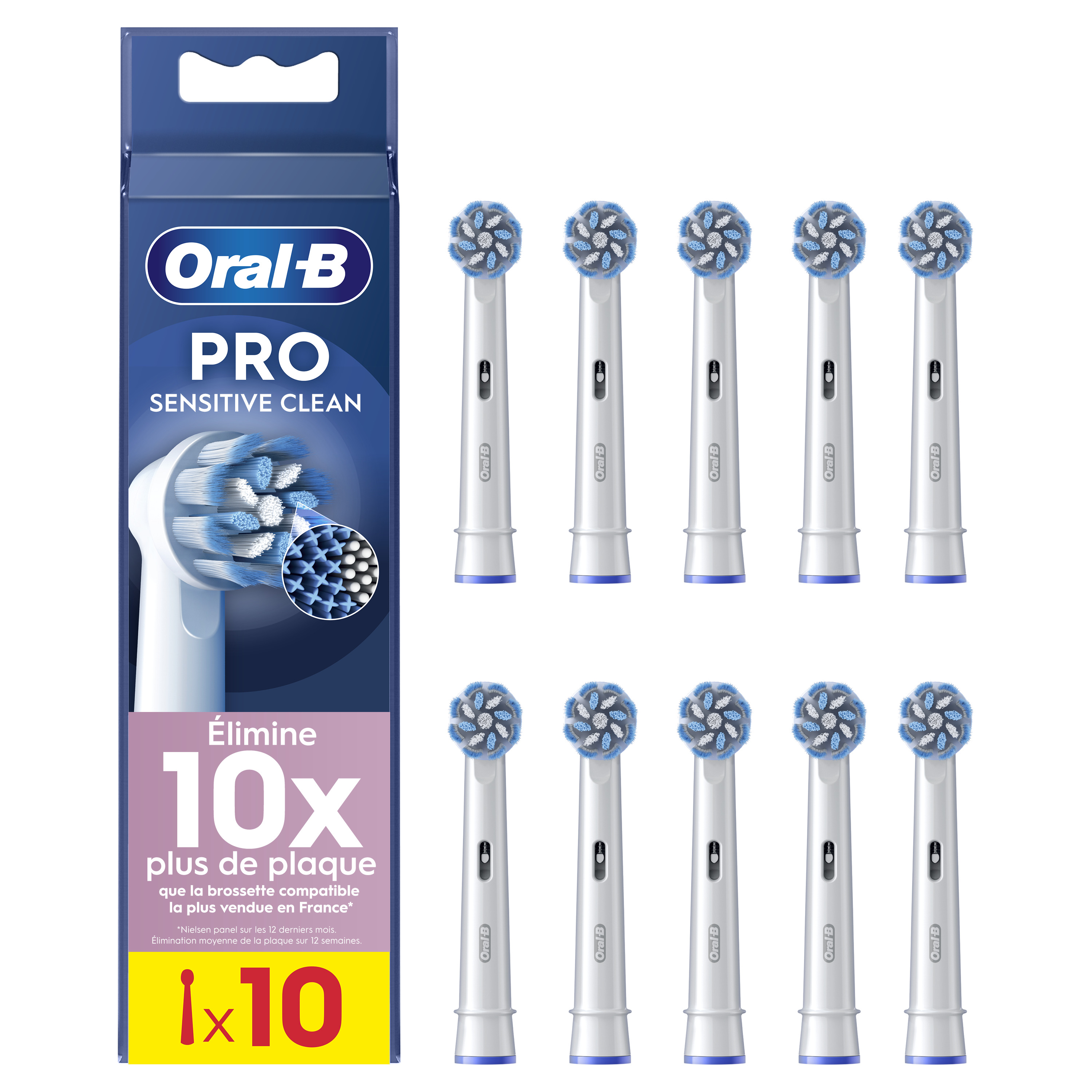 Oral-B Pro - 10 brossettes Sensitive Clean - 30 mois