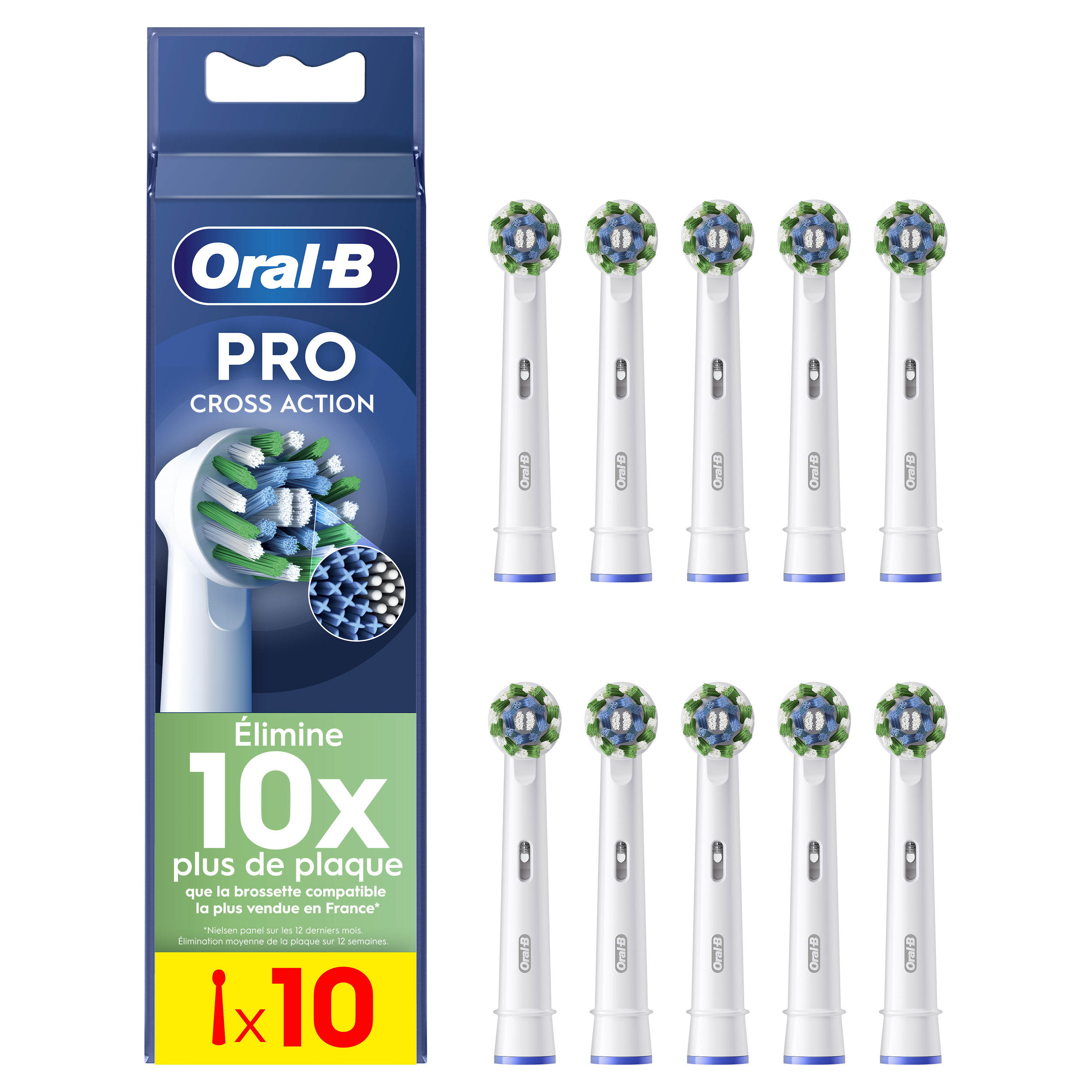 Oral-B Pro - 10 brossettes Cross Action Blanches - 30 mois