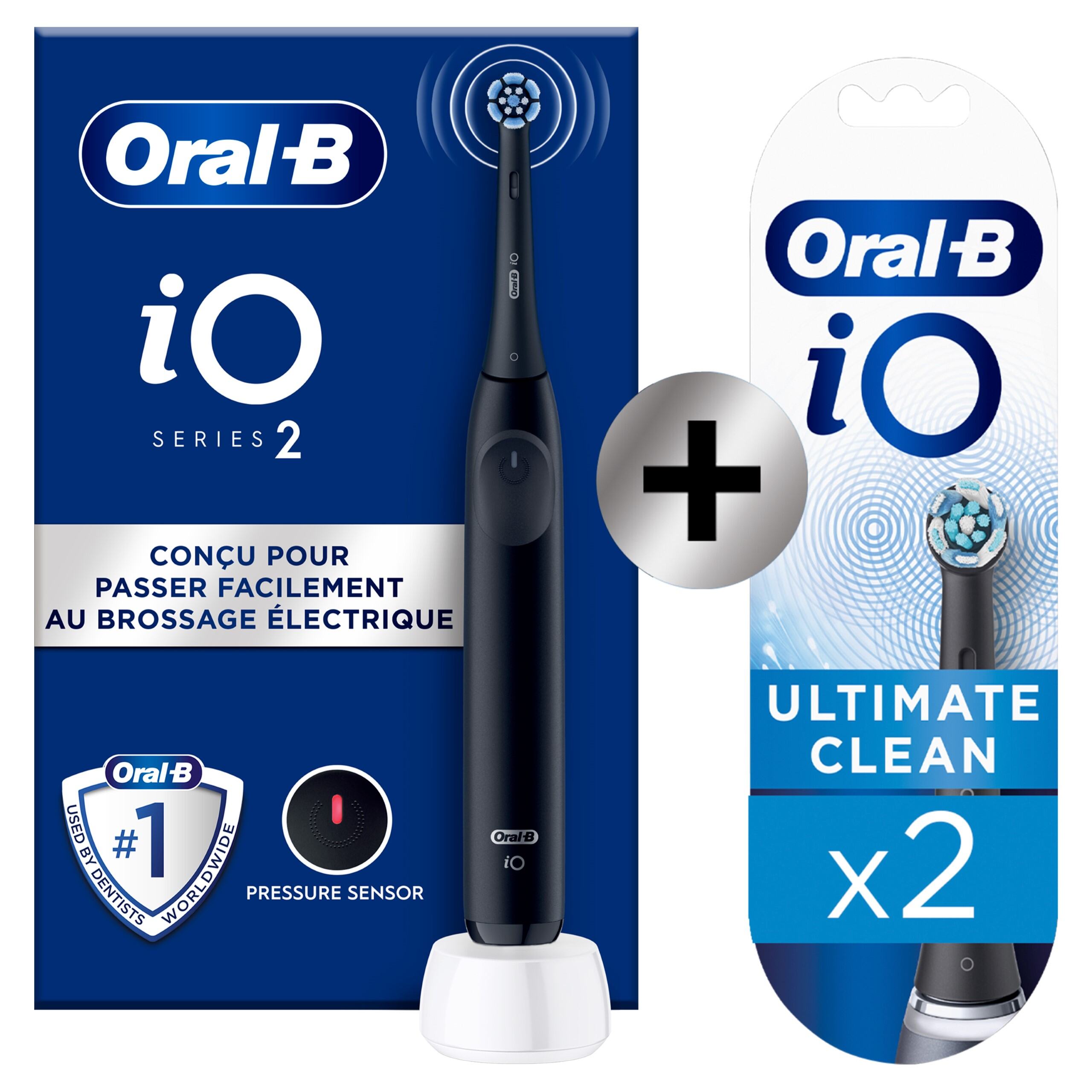 Oral-B iO2 Brosse À Dents Électrique Noire, 1 Brossette