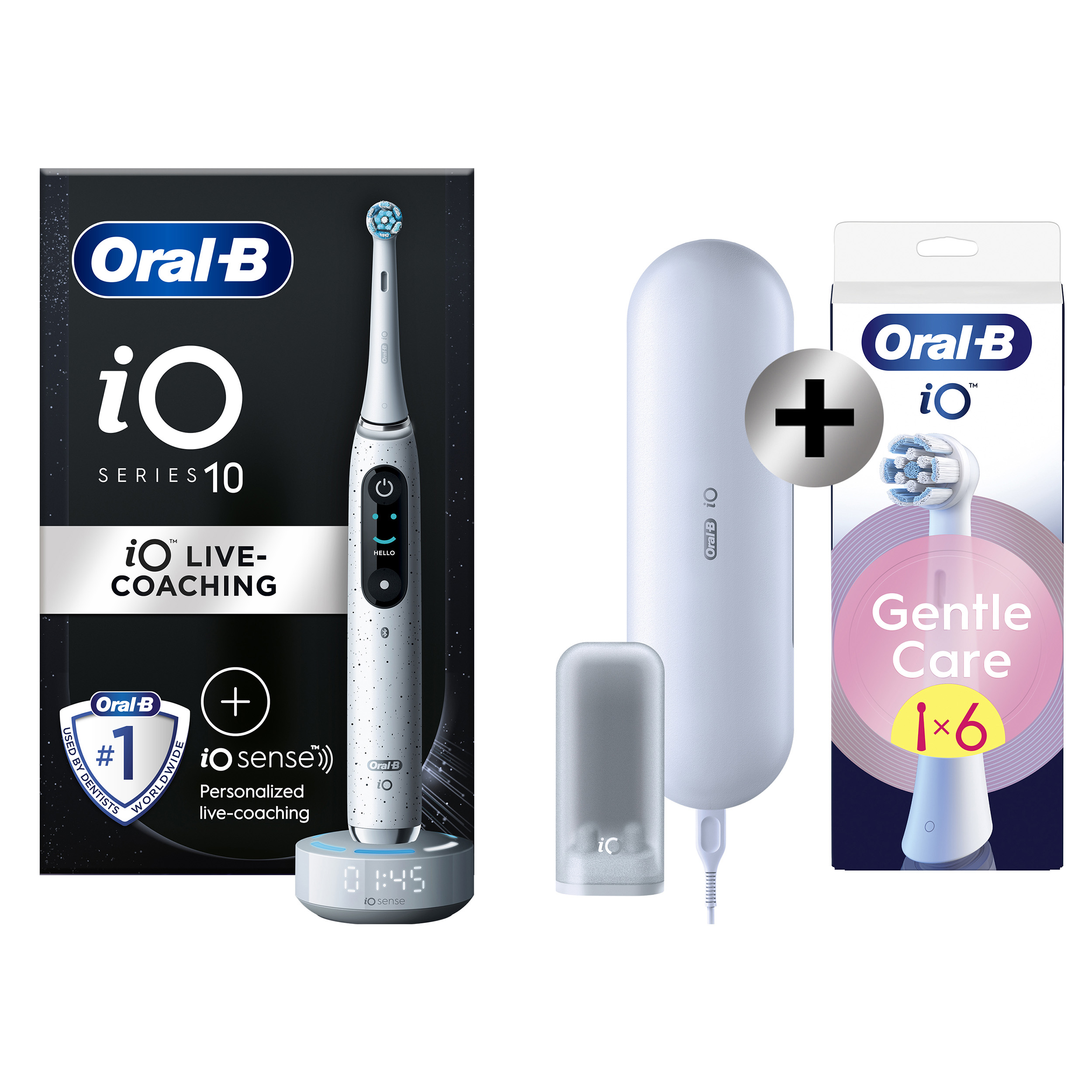 Oral-B iO 10 Blanche Brosse à dents électrique avec brossette + 6 brossettes