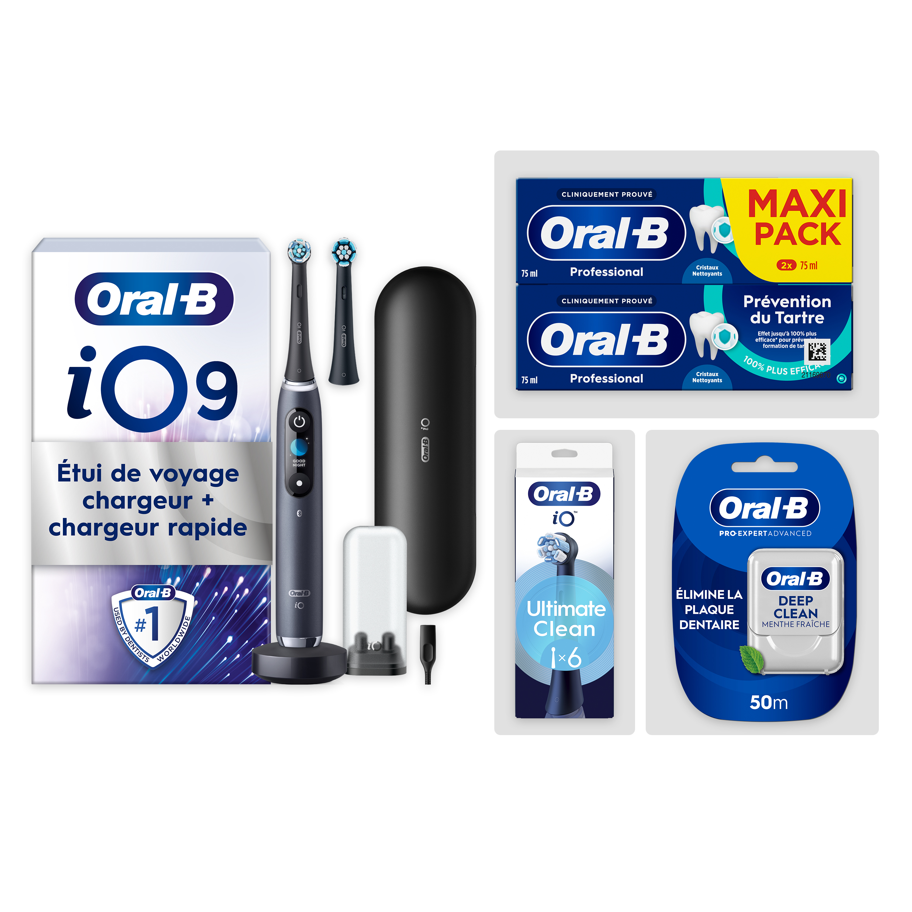 Oral-B iO9 Noire Pack Routine Complète
