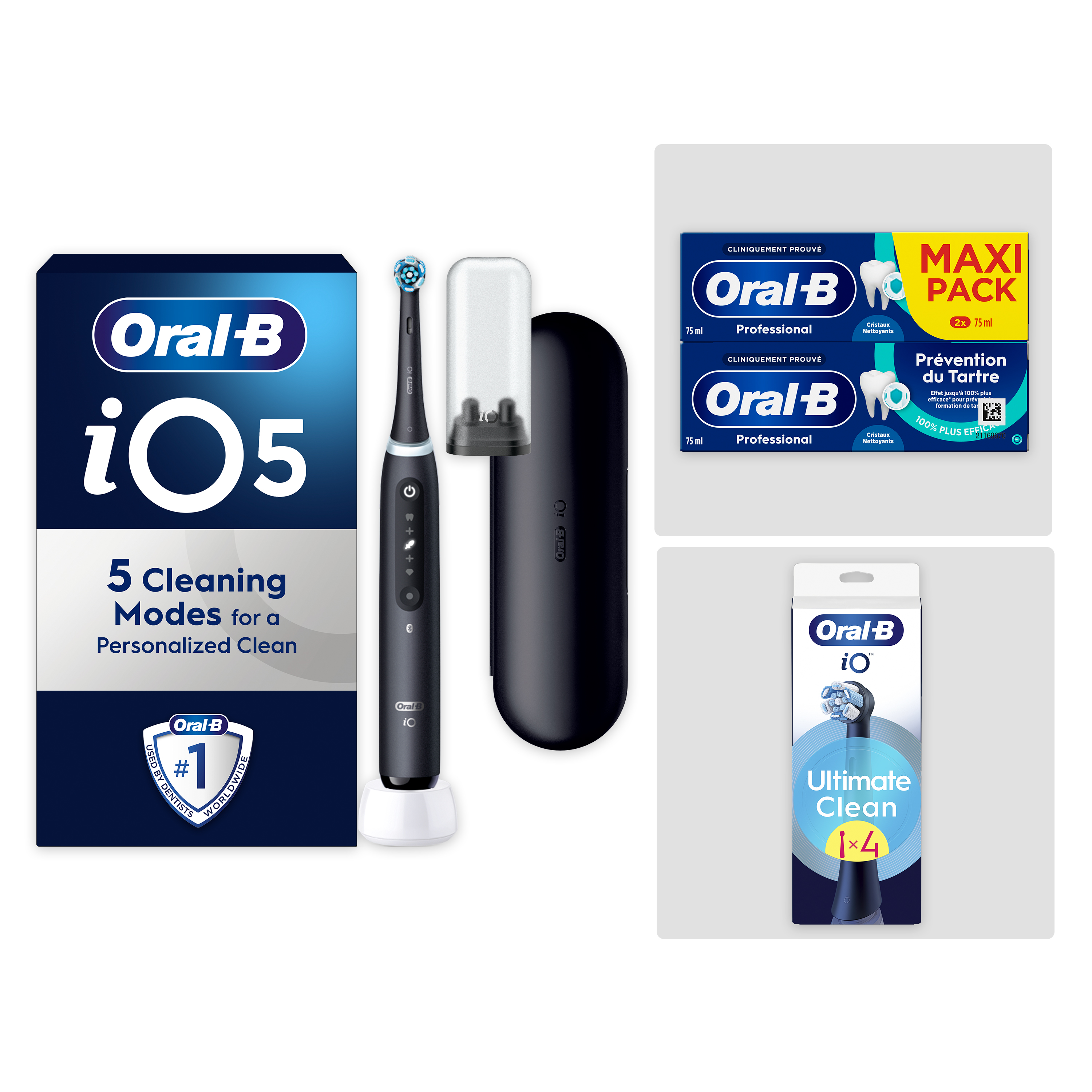Oral-B iO5 Noire Pack Nettoyage Intense