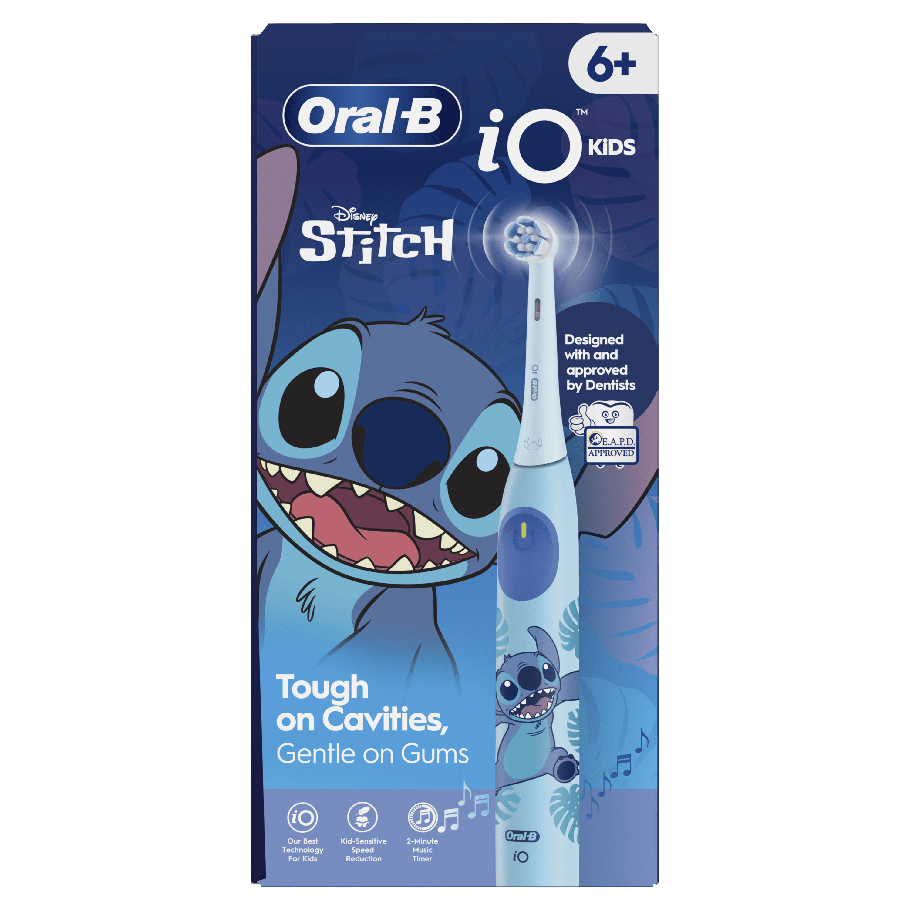 Oral-B iO Kids Disney Stitch Brosse À Dents Électrique, 1 Brossette, 3 Modes Avec Mode Douceur Pour Enfants