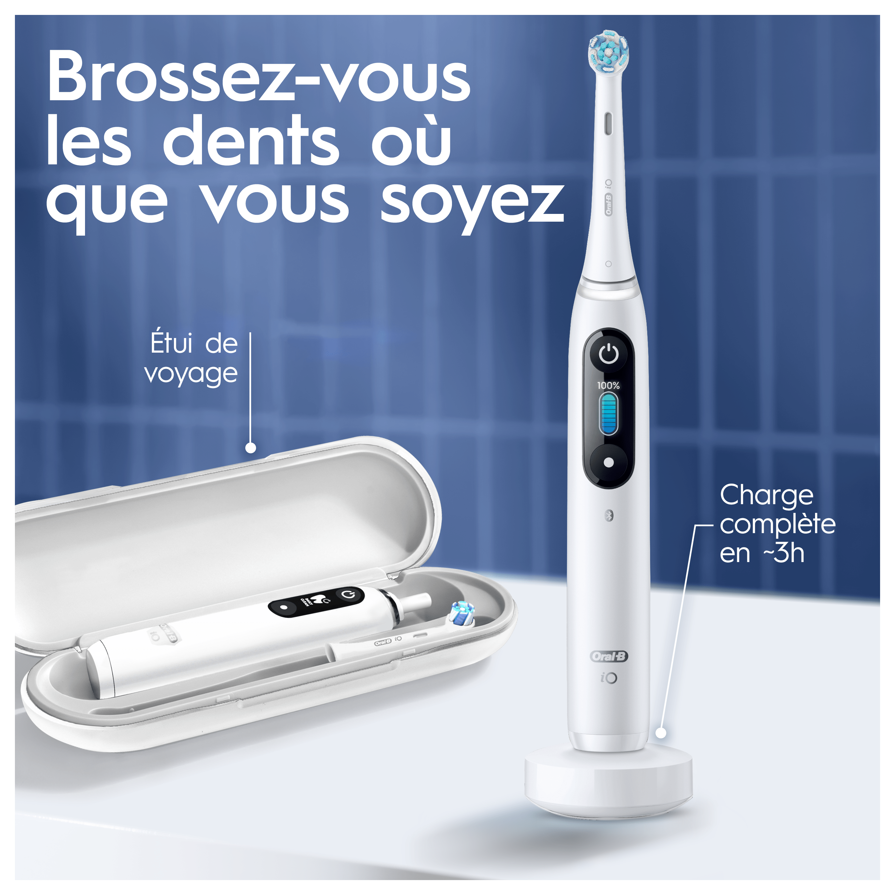 Chargeur Magnétique Oral-B iO Blanc