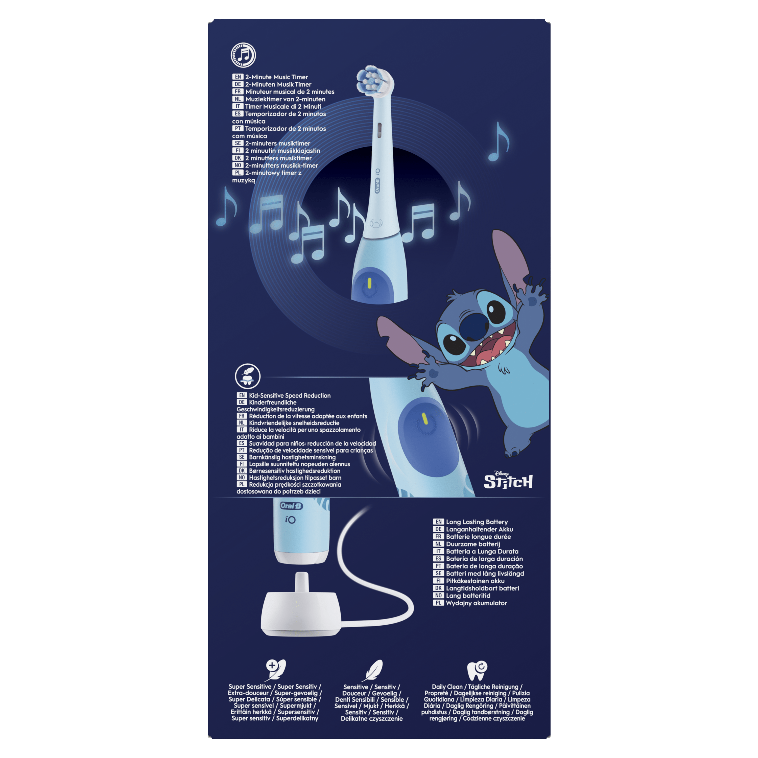 Oral-B iO Kids Disney Stitch Brosse À Dents Électrique, 1 Brossette, 3 Modes Avec Mode Douceur Pour Enfants