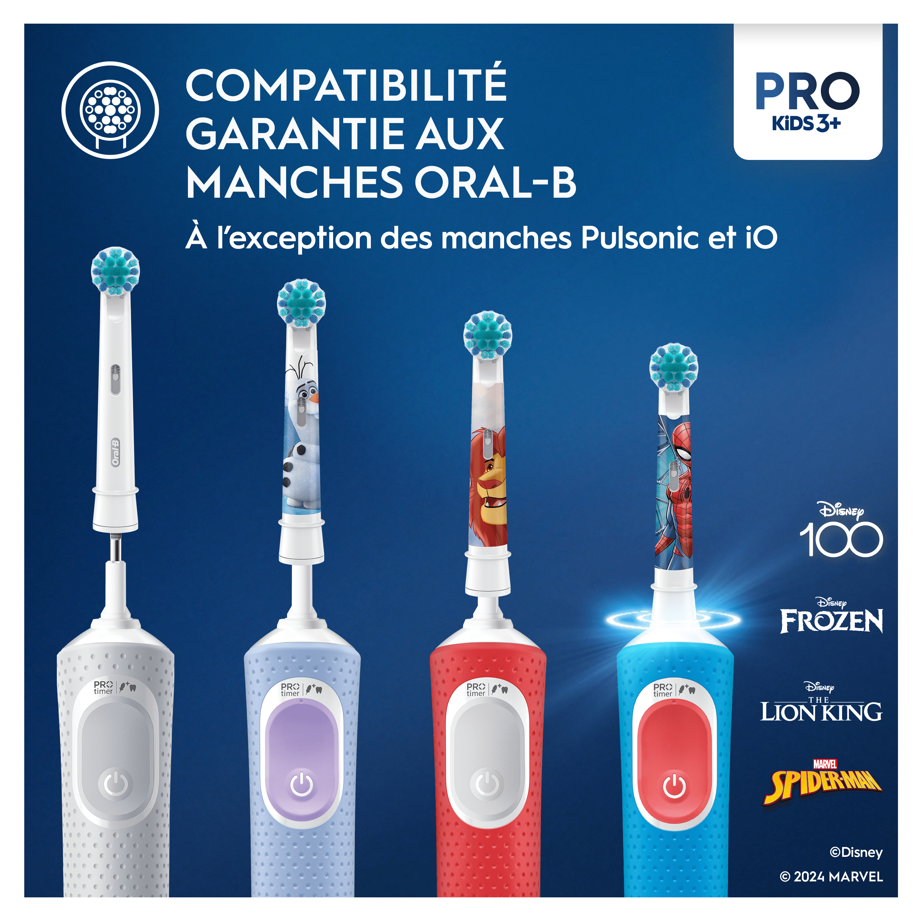Oral-B Pro Kids Brossettes Disney Le roi lion, Pack De 4 Unités