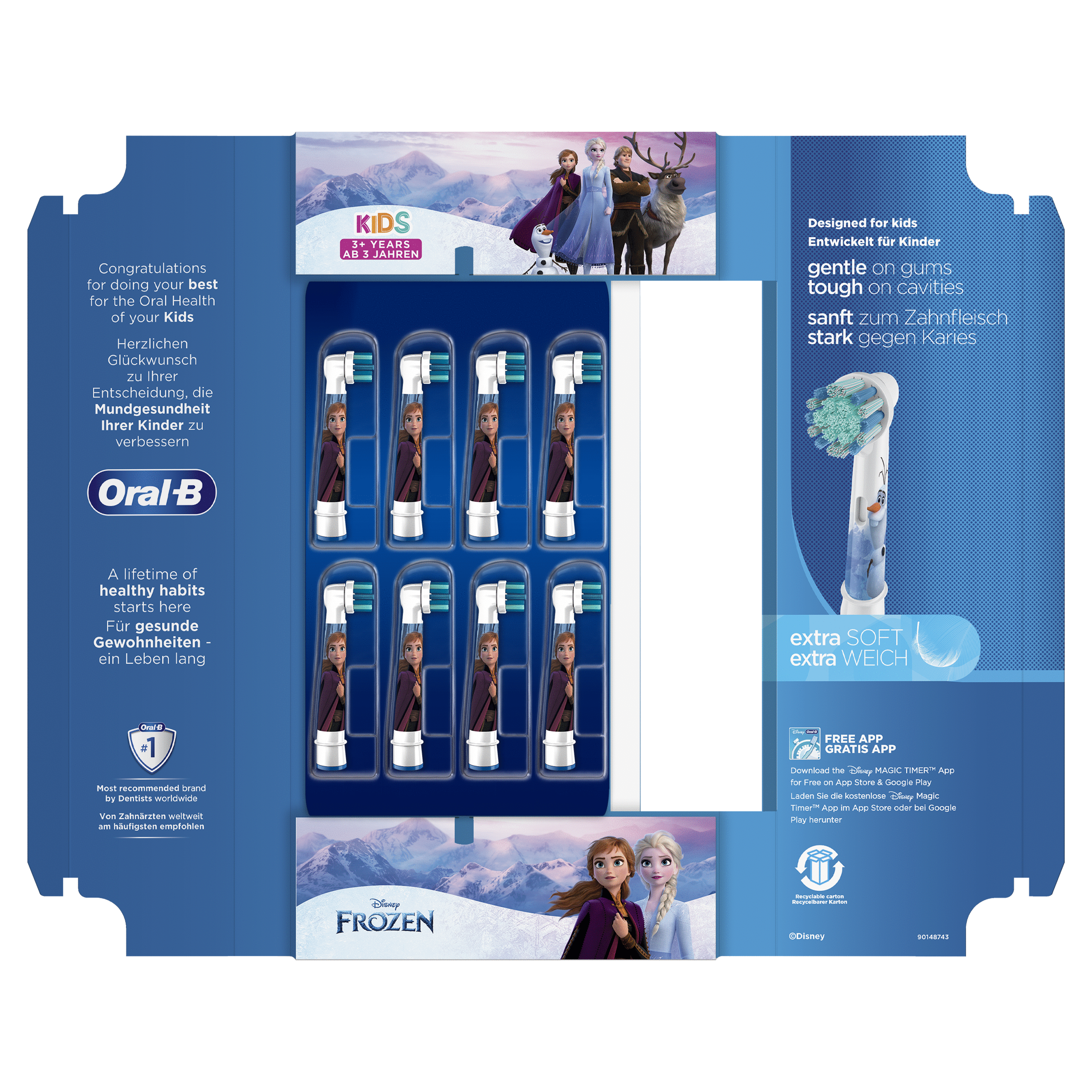 Oral-B Kids - 8 brossettes Reine des Neiges - 24 mois