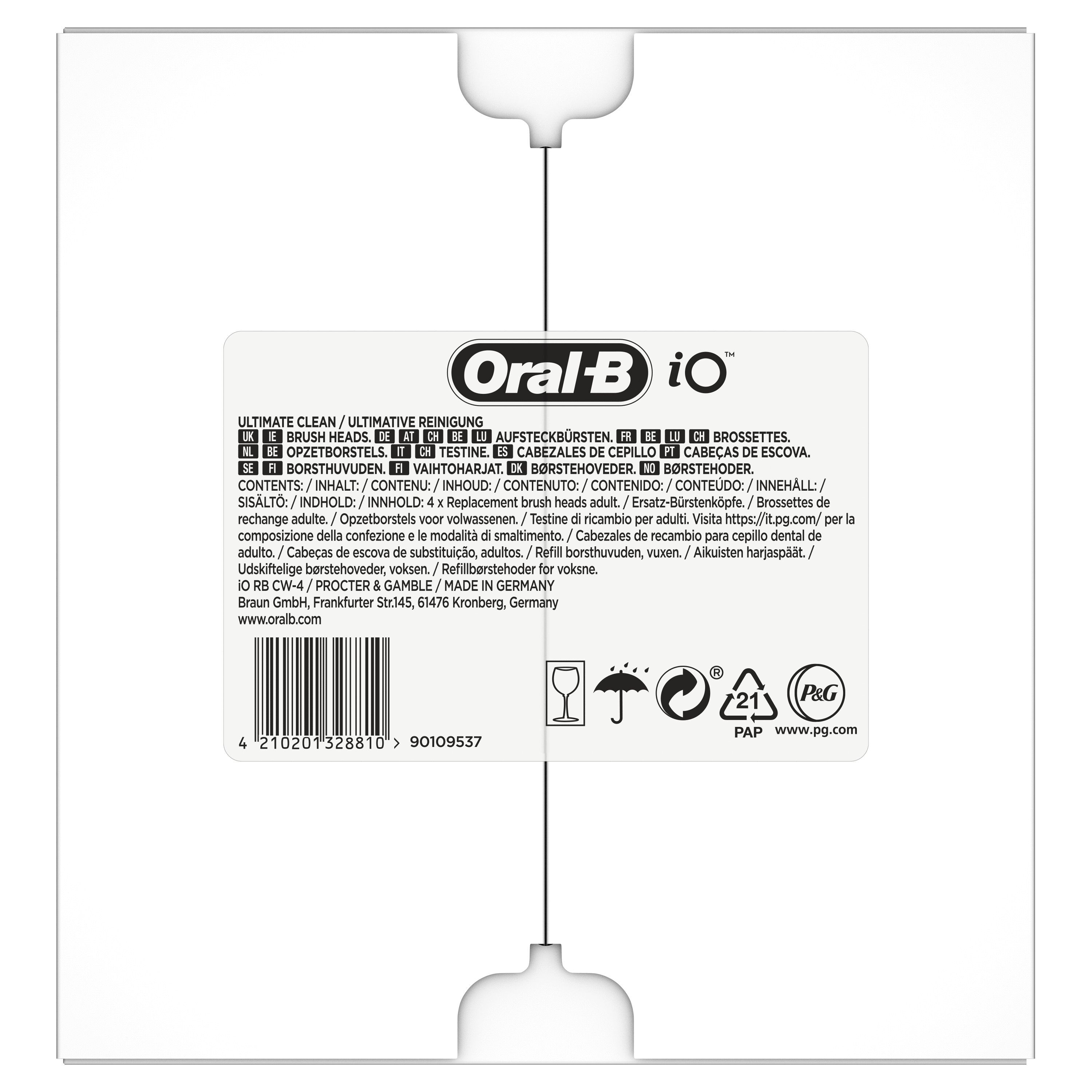 Oral-B iO - 8 brossettes Ultimate Clean Blanches - 24 mois