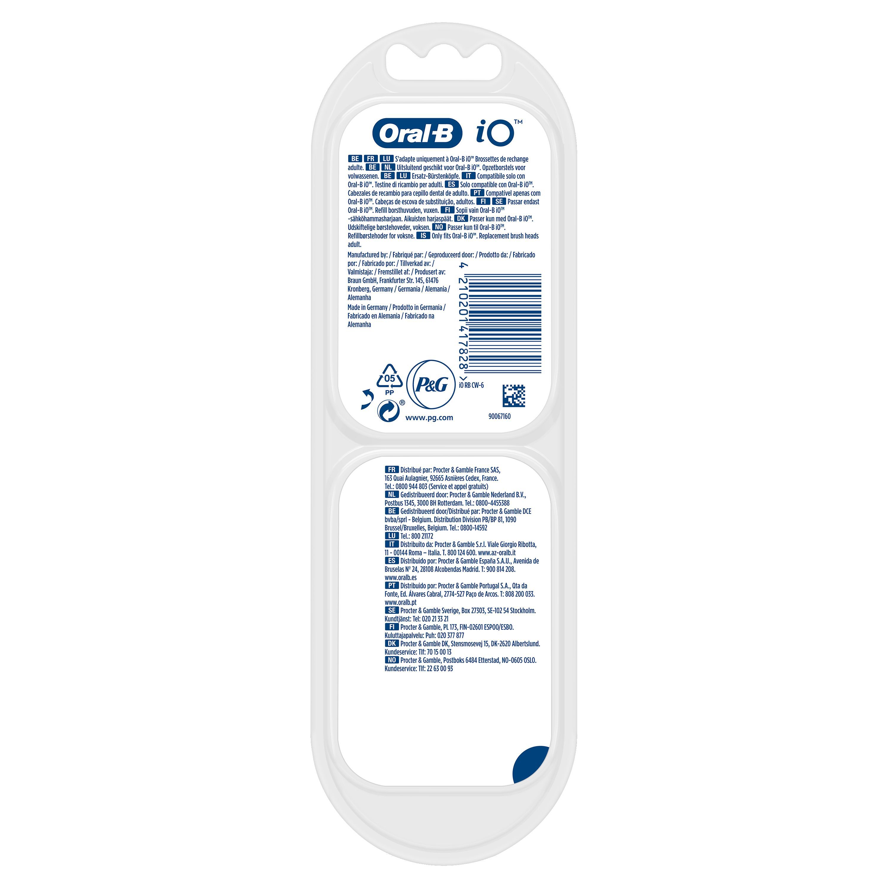 Oral-B iO - 6 brossettes Ultimate Clean Blanches - 18 mois