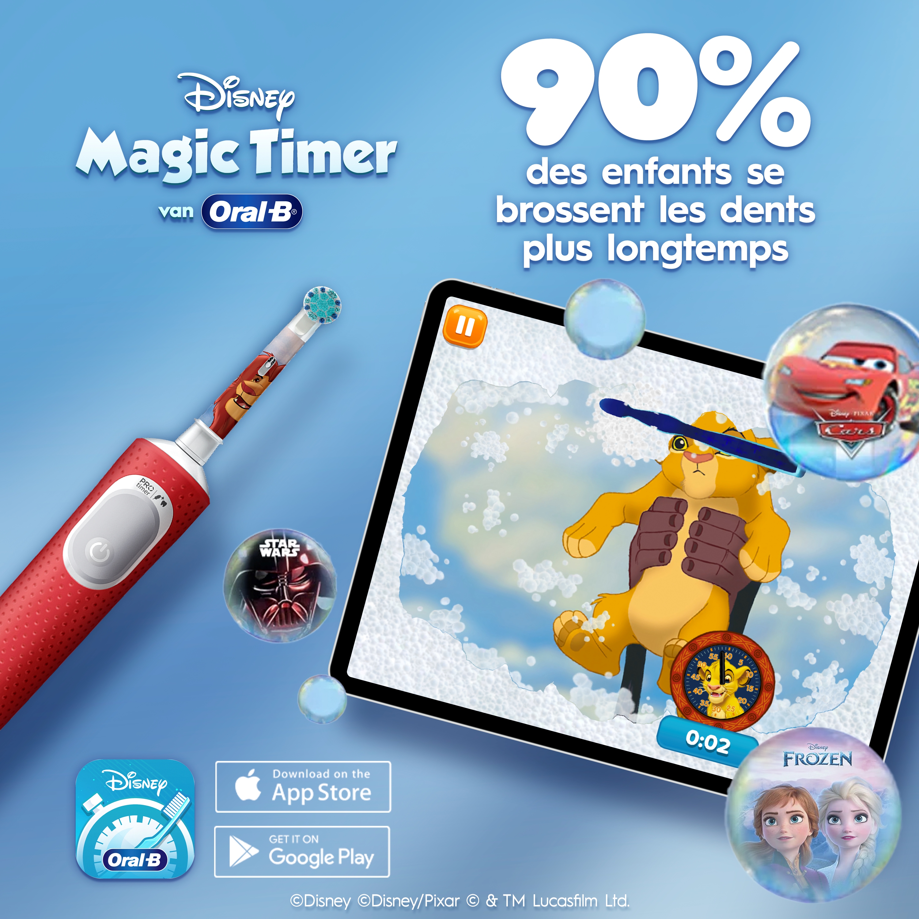Brosse À Dents Électrique Oral-B Pro Kids 1 Manche Disney Le Roi Lion, 4 Brossettes , 3 Ans et Plus