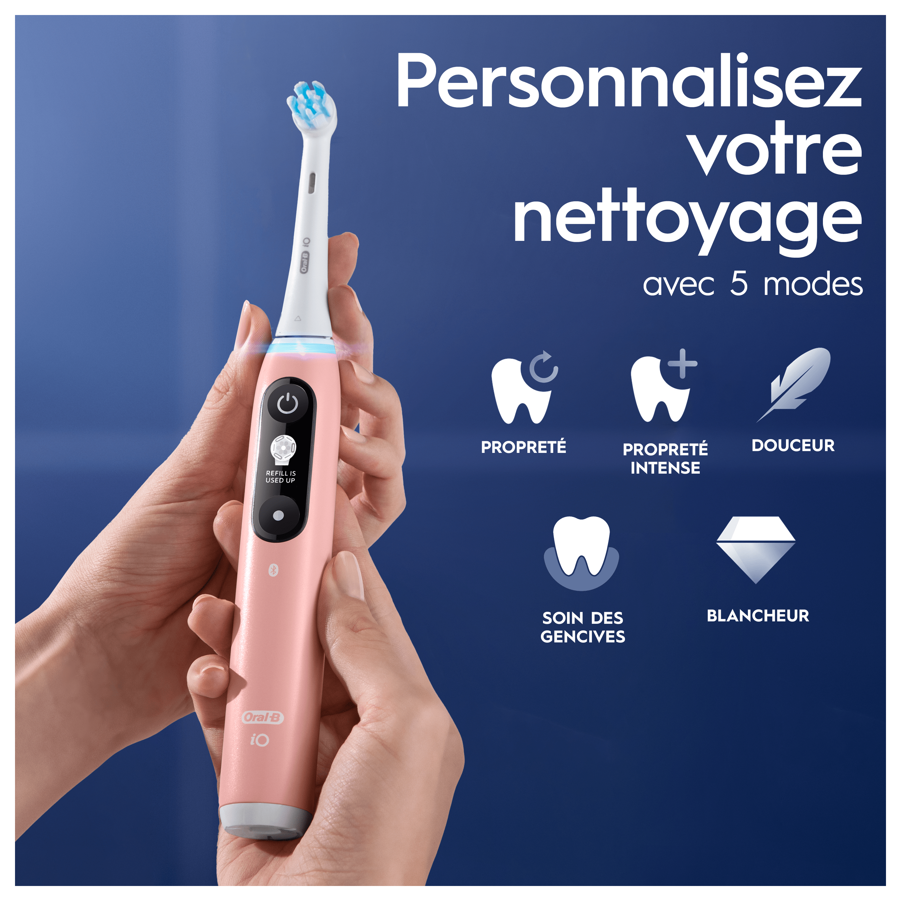 Oral-B iO 6 Pack 2 brosses à dents électriques avec 3 brossettes + 4 brossettes