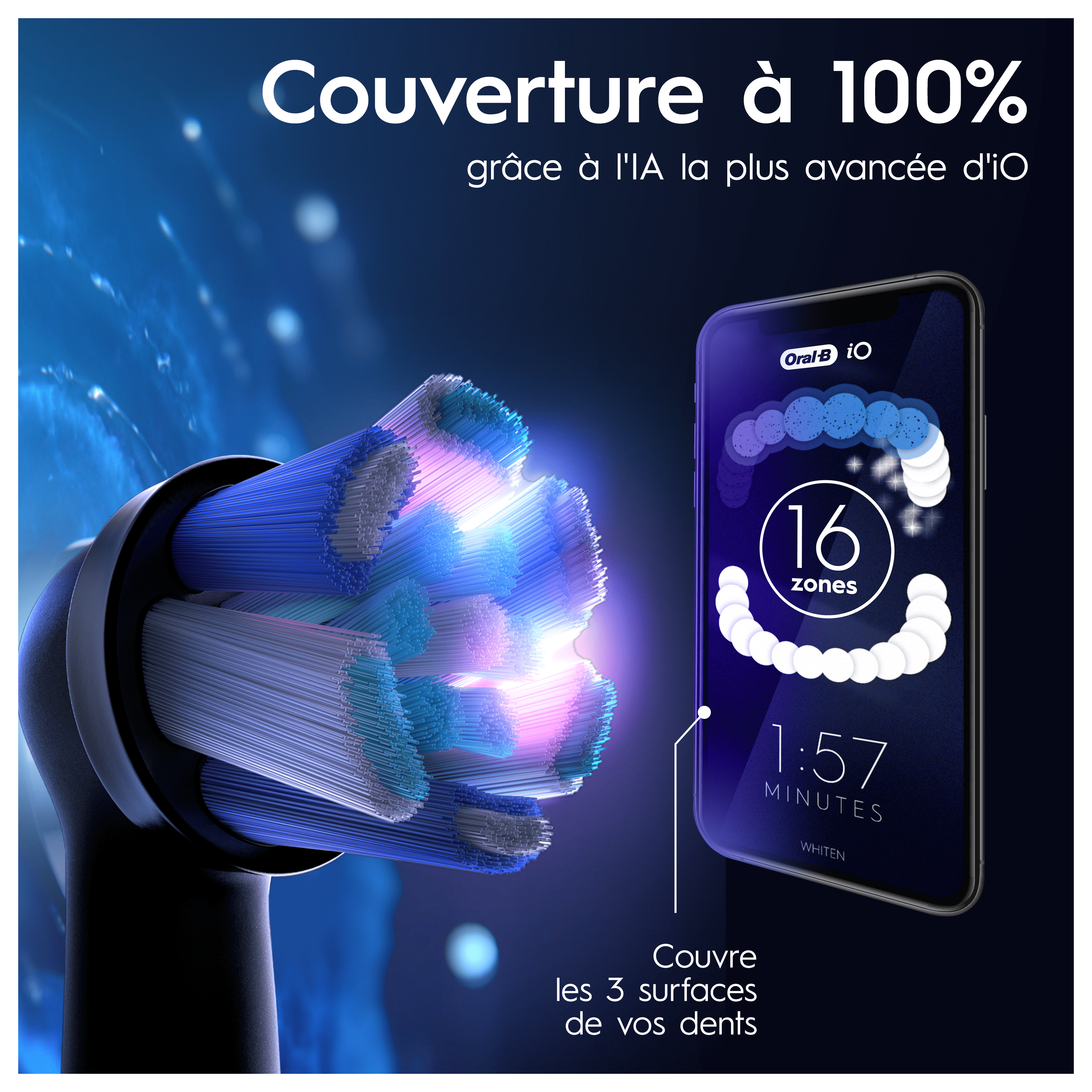 Oral-B iO 9 Brosse à Dents Électrique Noire, 3 Brossettes, 1 Étui de Voyage Chargeur, 1 Pochette, 1 Porte-Brossettes