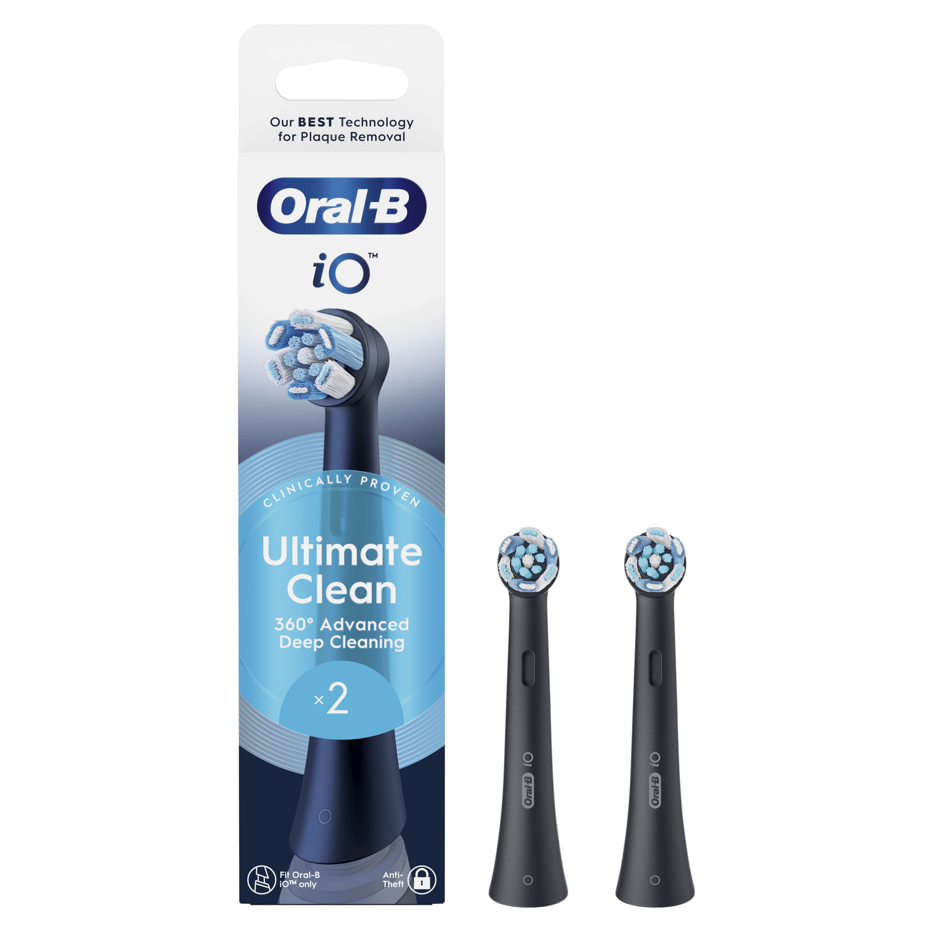Oral-B iO 10 Noire Brosse à dents électrique avec brossette + 2 brossettes