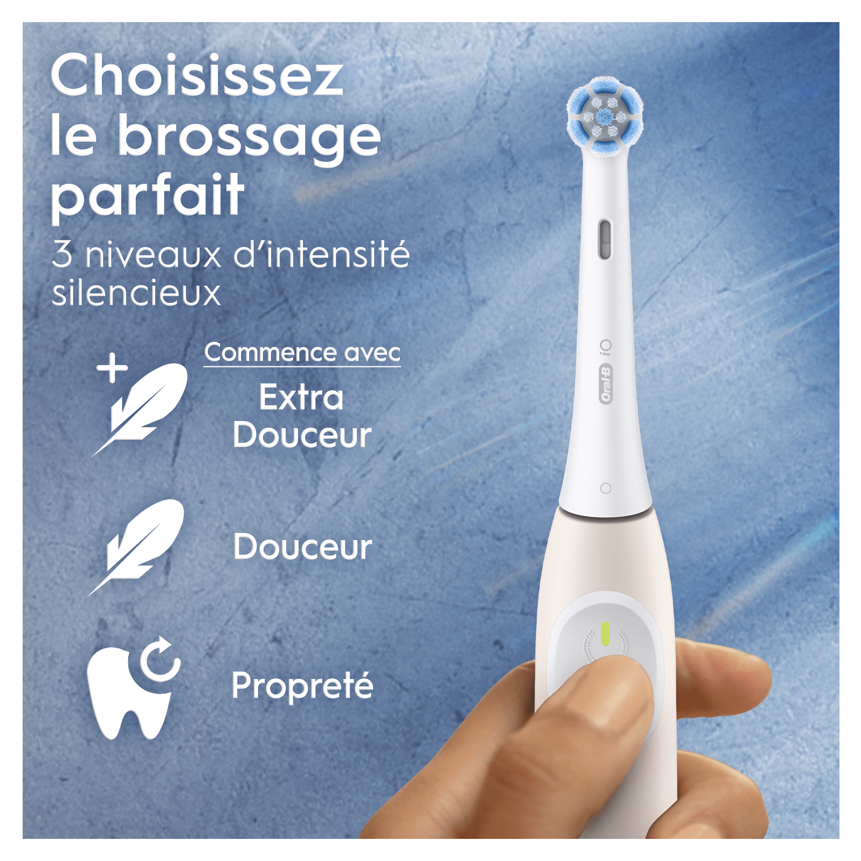 Oral-B iO2 Brosse À Dents Électrique Rose Clair avec 4 Brossettes
