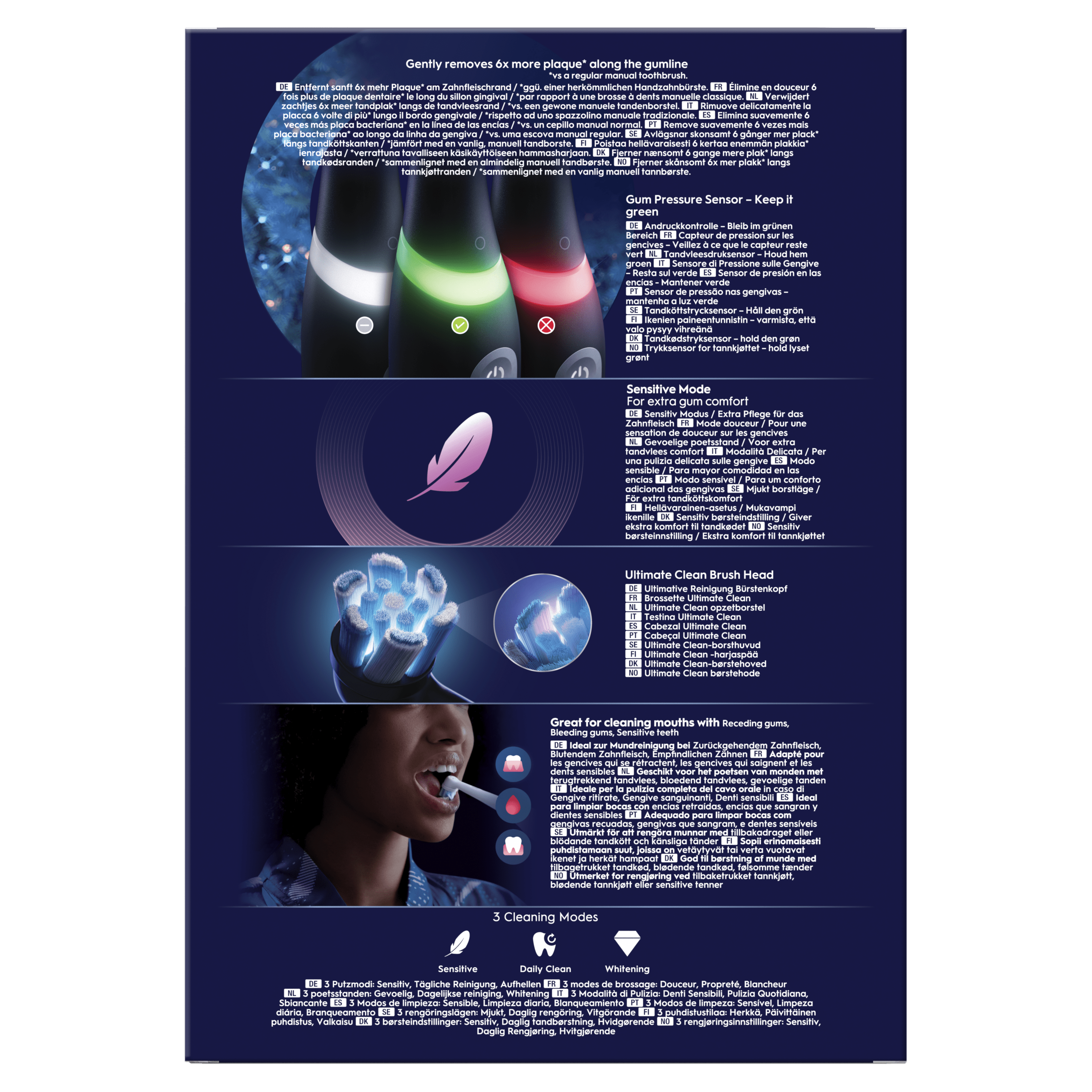 Oral-B iO 3 Brosse À Dents Électrique Noire, 1 Brossette, 1 Étui De Voyage