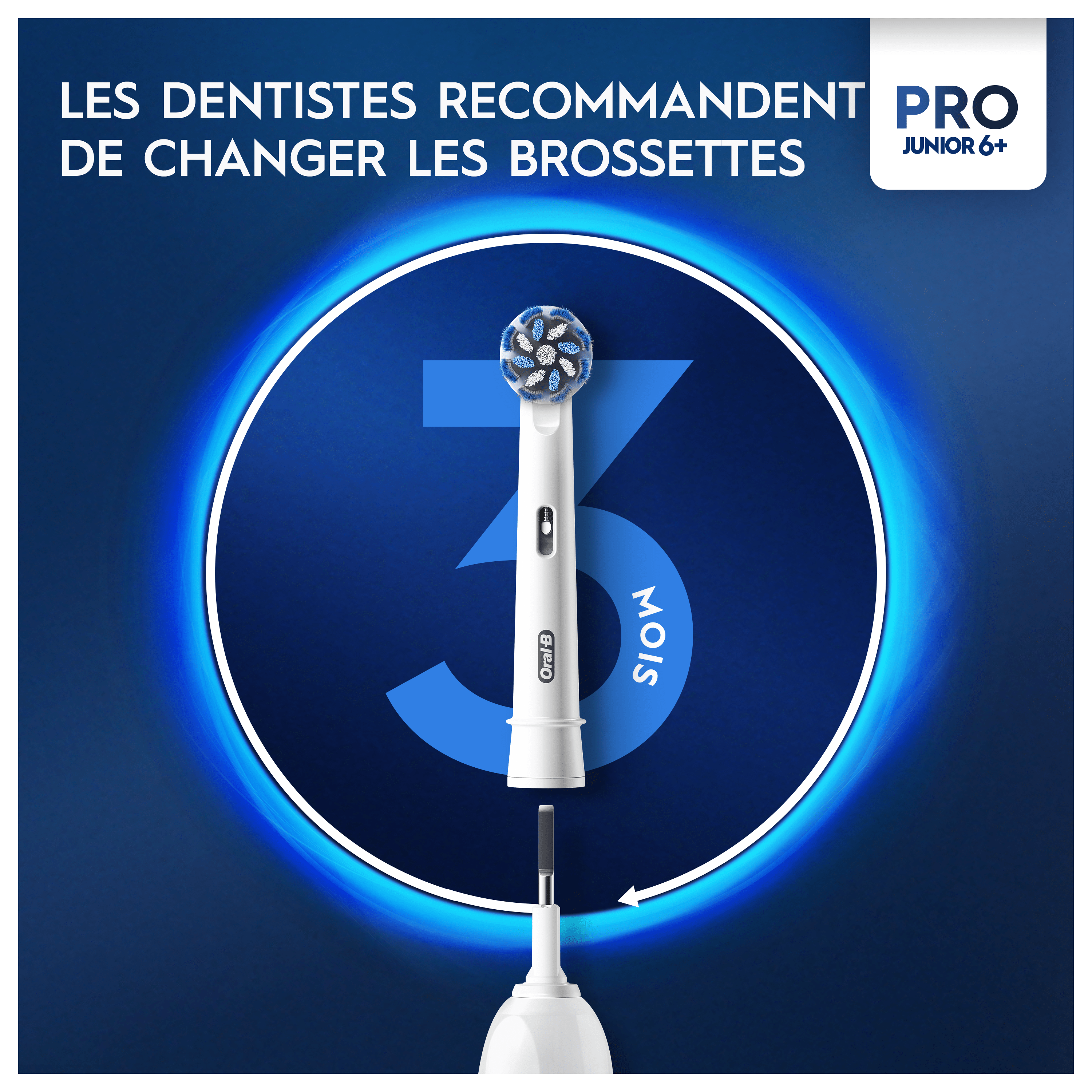 Oral-B Pro3 Junior Brosse à dents électrique avec 2 brossettes