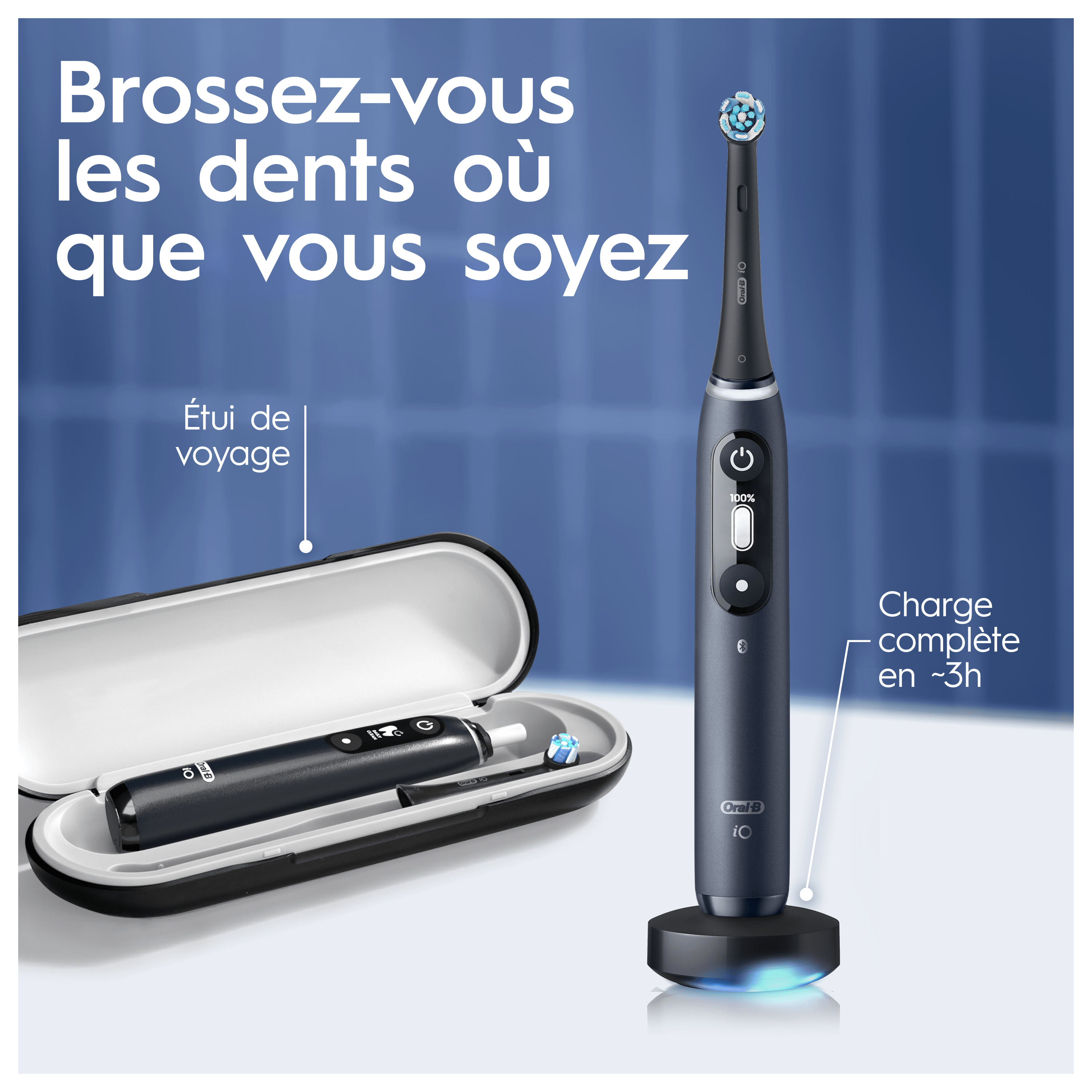 Oral-B iO 9 Pack 2 brosses à dents électriques avec 3 brossettes + 4 brossettes