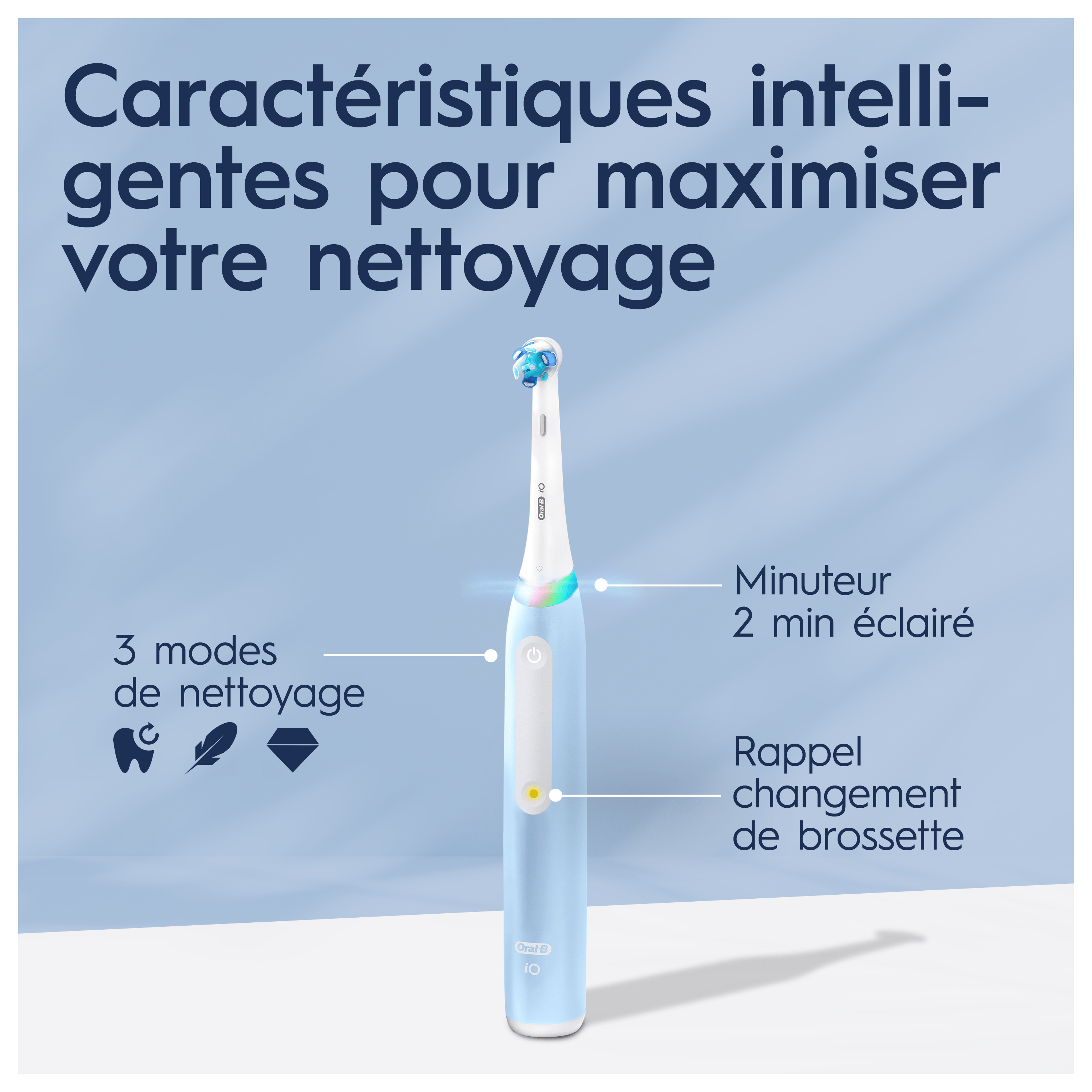 Oral-B iO 3 Bleue Brosse à dents électrique avec brossette