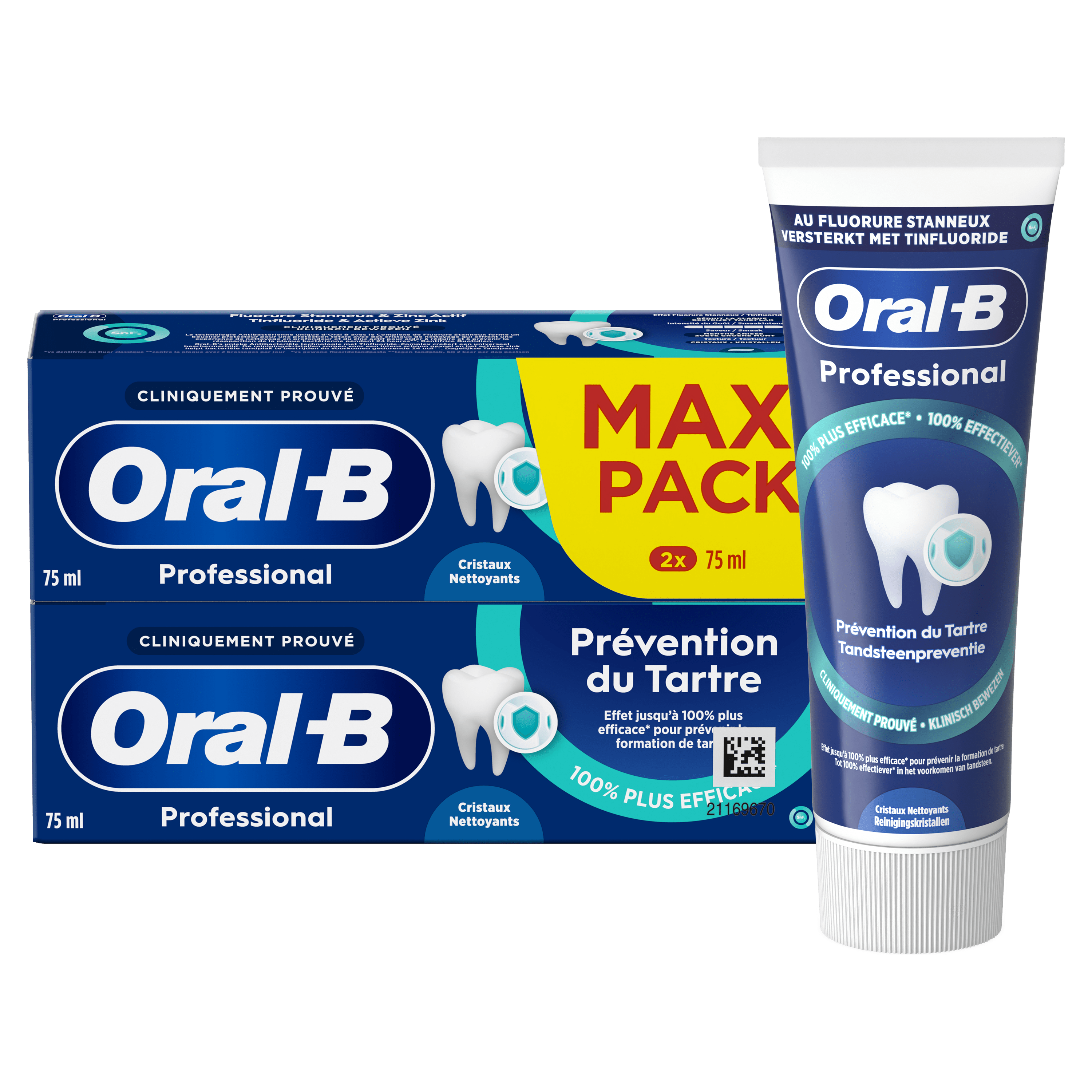Pack Oral-B iO3 Noire - Sensibilité avec : 1 brosse à dents électrique + 2 dentifrices + 2 brossettes