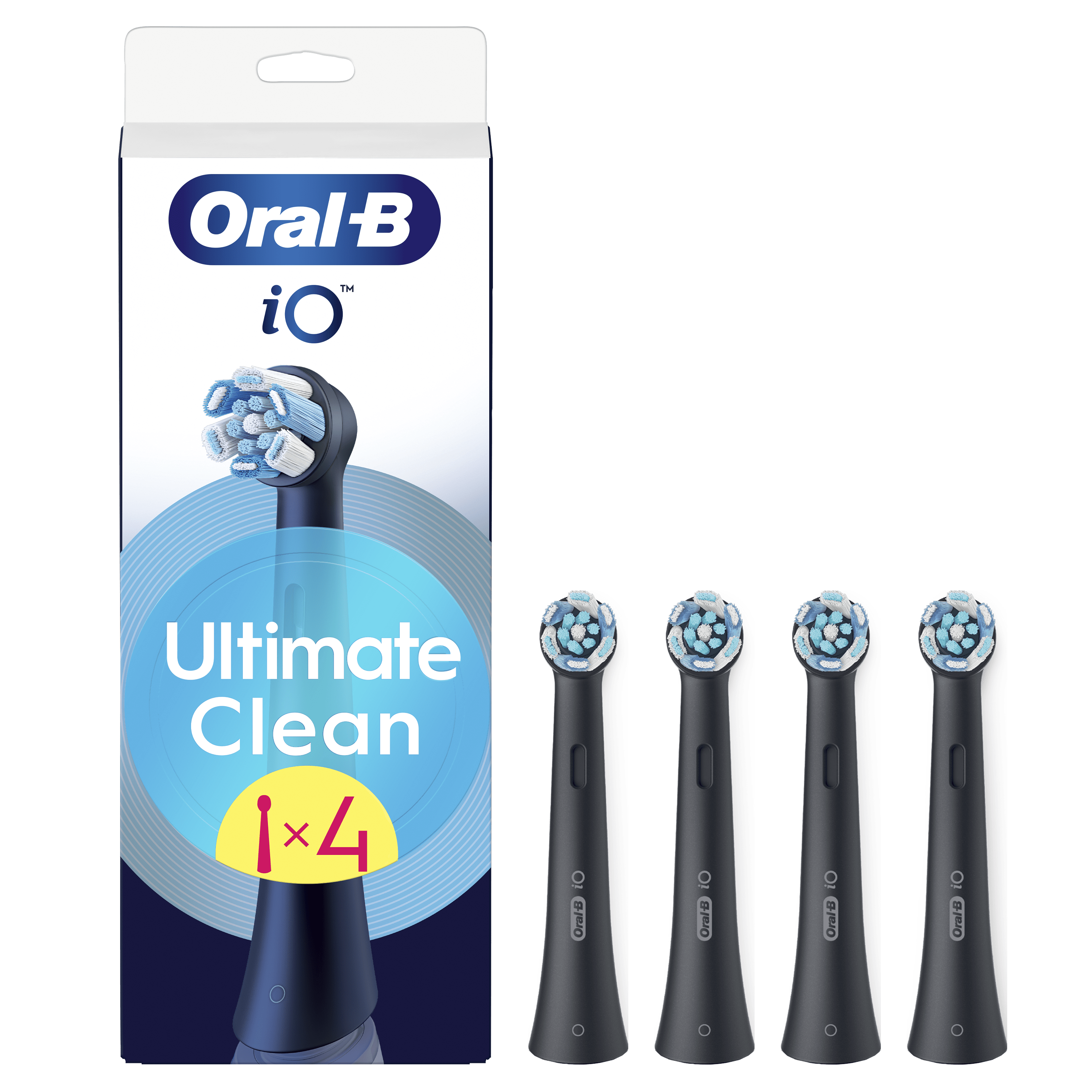 Oral-B iO - 4 brossettes Ultimate Clean Noires - 12 mois