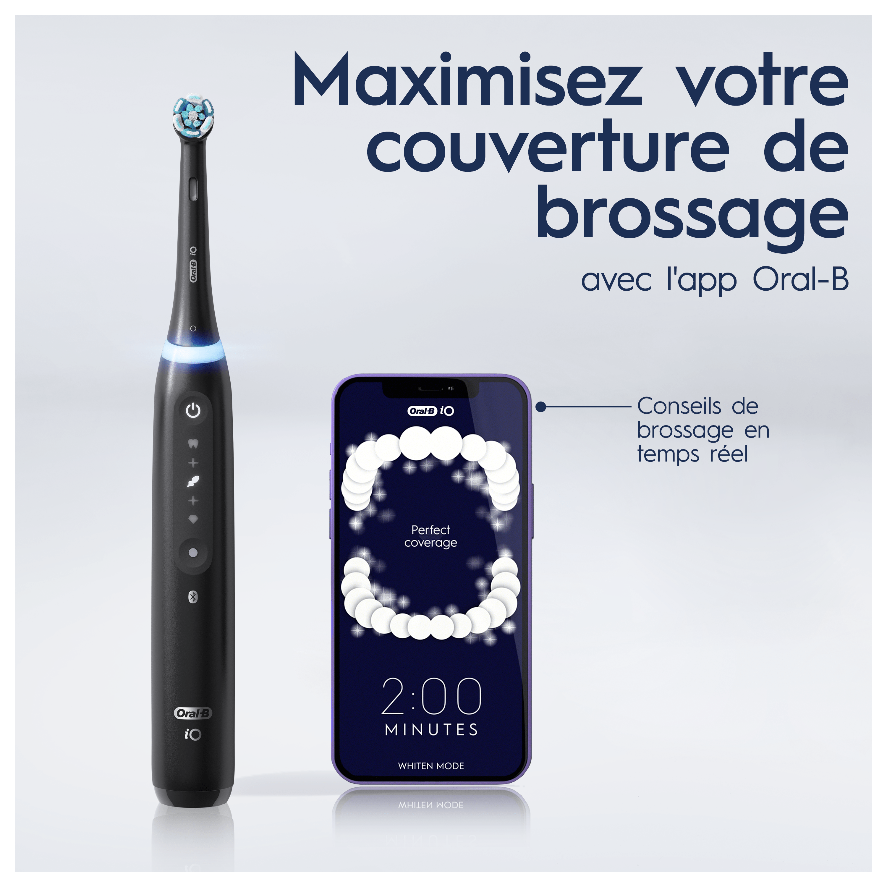 Oral-B iO5 Brosse À Dents Électrique Noire , 3 Brossettes, 1 Étui De Voyage, 1 pochette, 1 Porte Brossettes