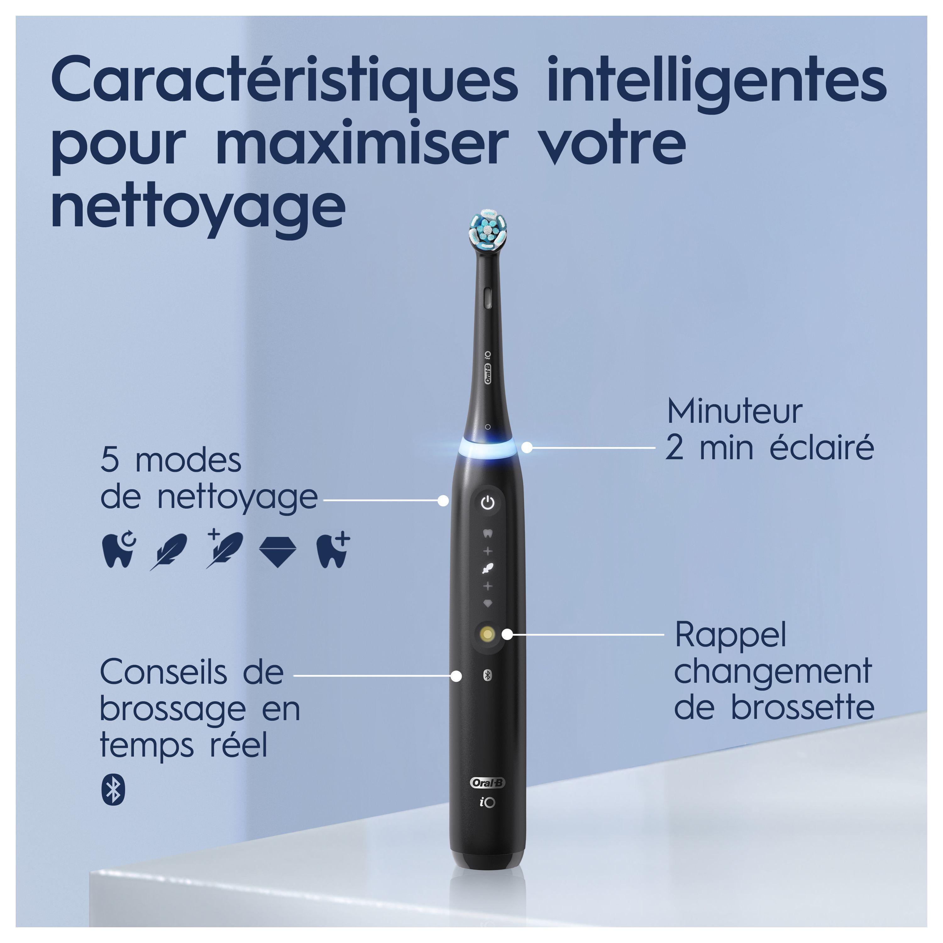 Oral-B iO 5 Noire Brosse à dents électrique avec brossette