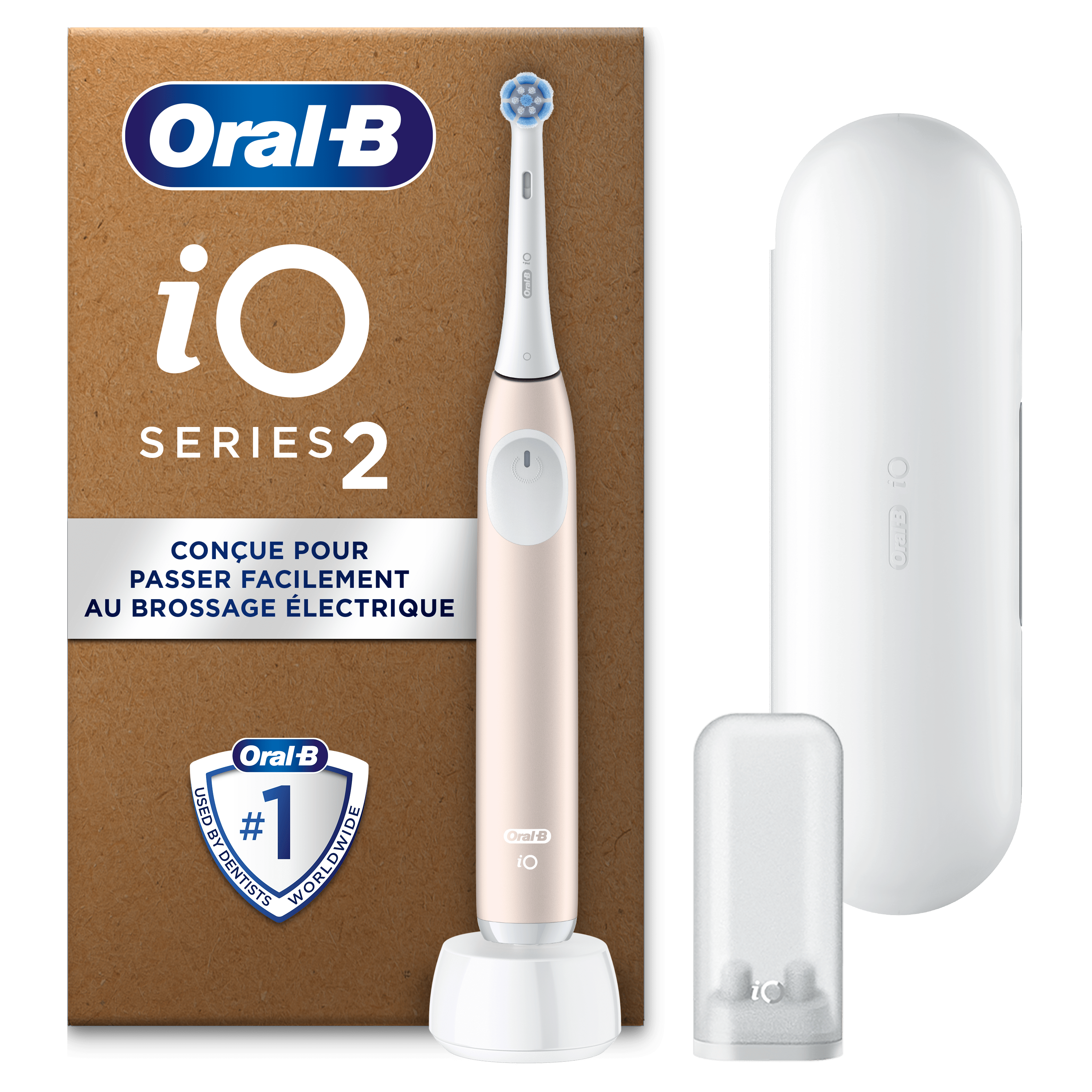 Oral-B iO2 Rose - Brosse à Dents Électrique avec 1 brossette + pack de 4 brossettes