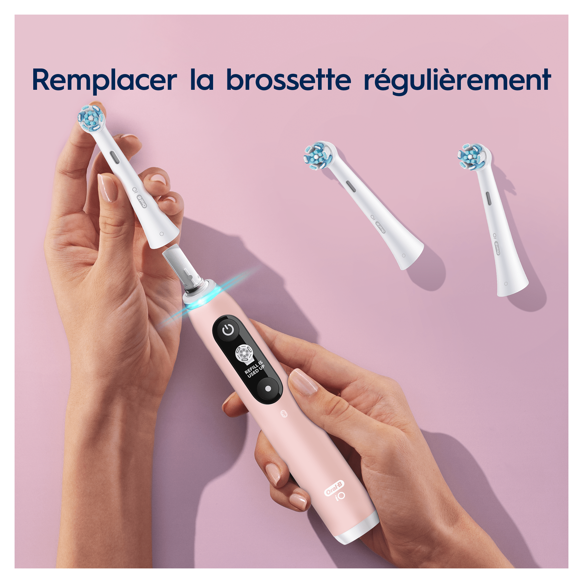 Oral-B iO 9 Rose Brosse à dents électrique avec 2 brossettes + 2 brossettes