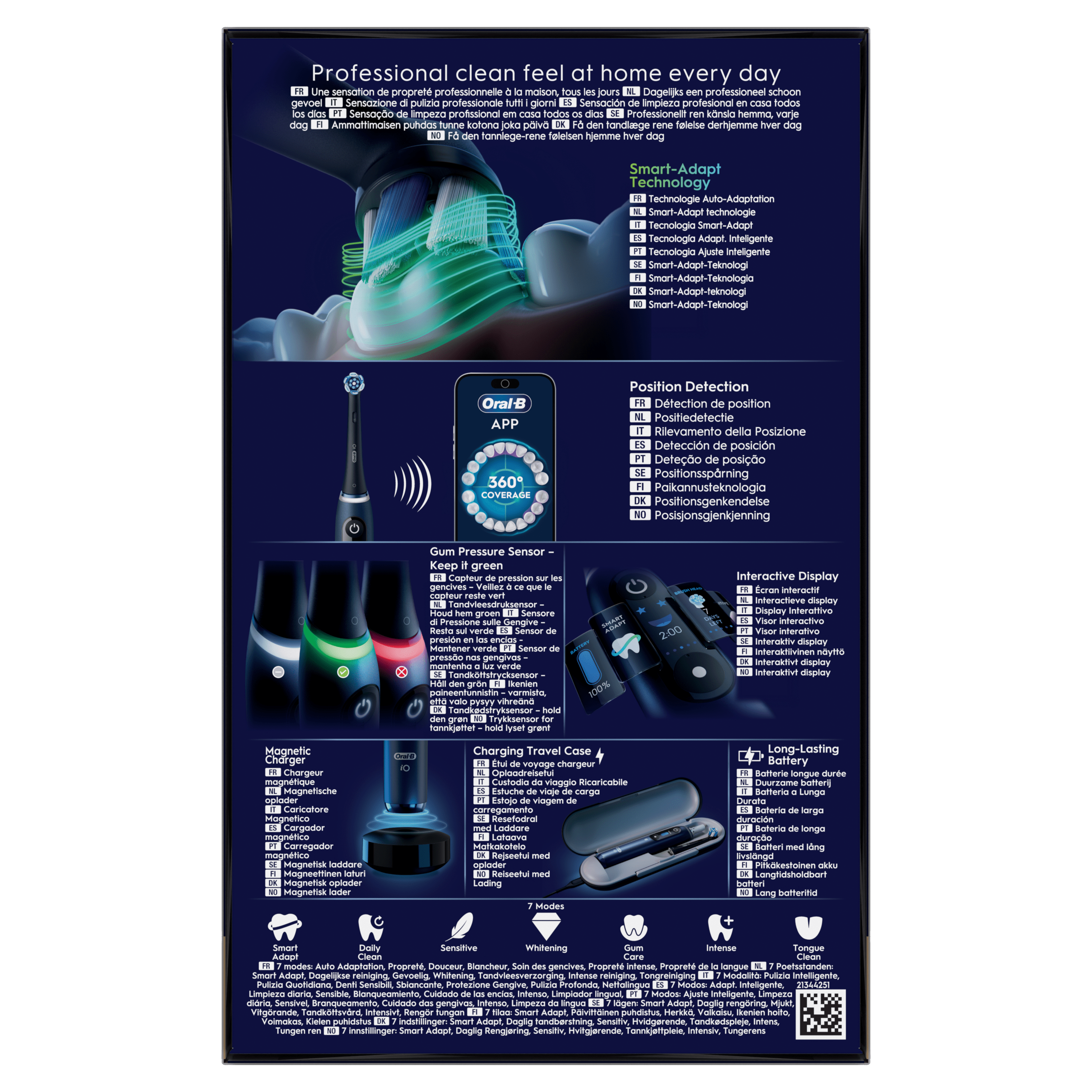 Brosse à dents électrique Oral-B iO9 | Bleu Saphir | 2 brossettes | Chargeur Magnétique Rapide | Batterie Longue Durée | Étui de Voyage de Charge | Porte-brossettes
